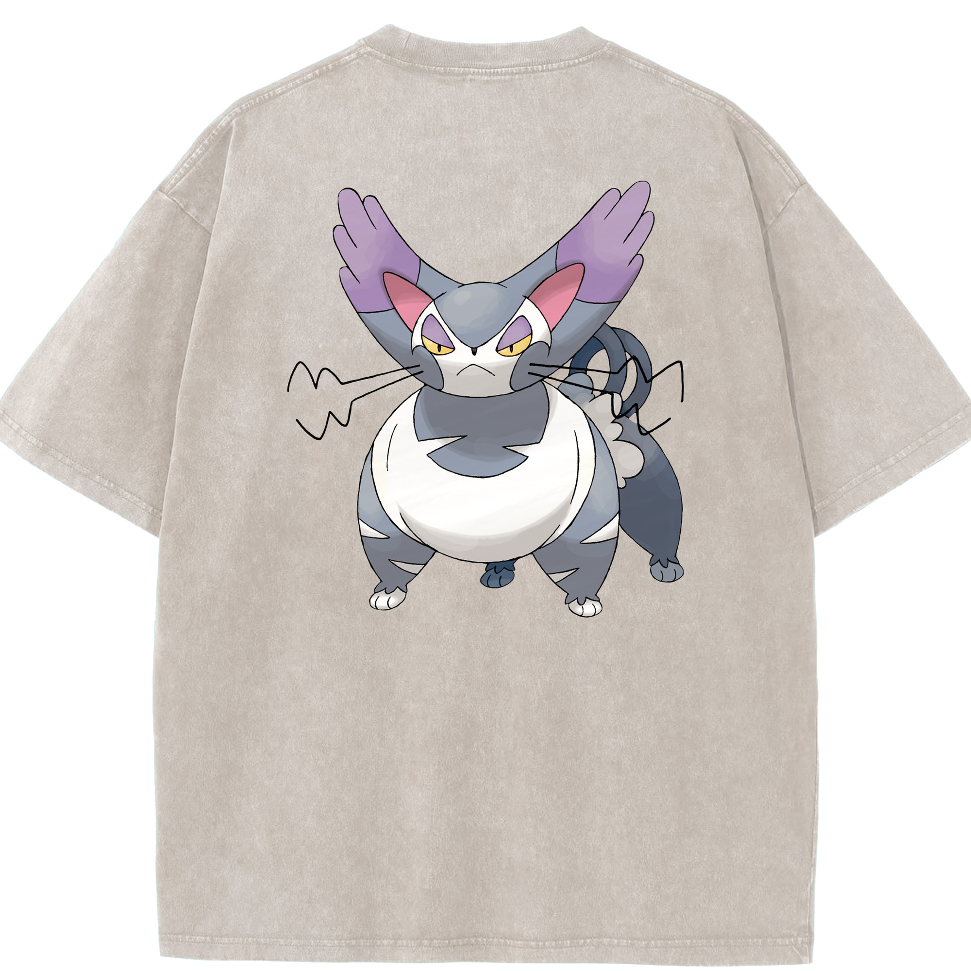 （画像用） ポケットモンスター Pokémon 綿100% ヴィンテージ風 半袖Tシャツ（背面プリント）
