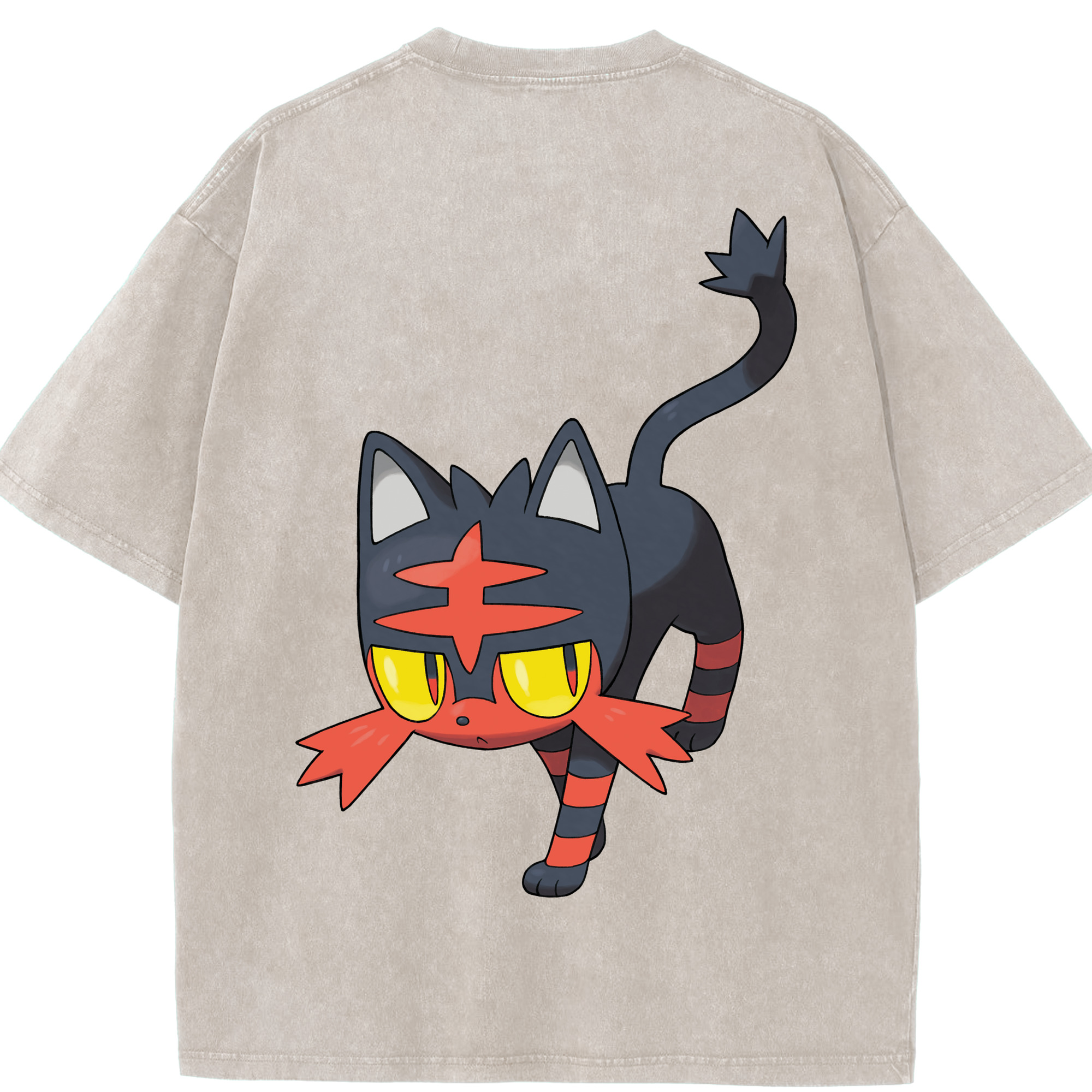 （画像用） ポケットモンスター Pokémon 綿100% ヴィンテージ風 半袖Tシャツ（背面プリント）