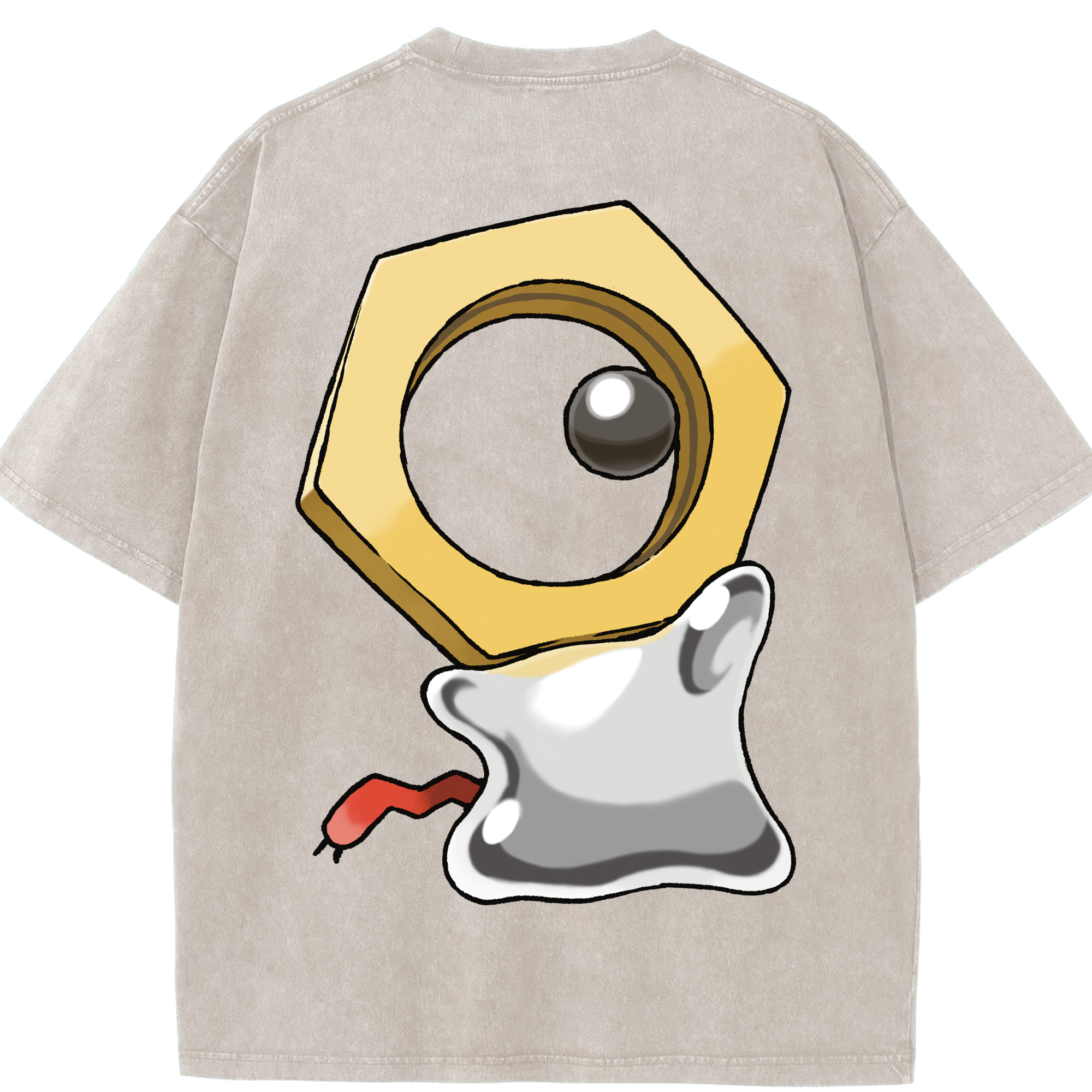 （画像用） ポケットモンスター Pokémon 綿100% ヴィンテージ風 半袖Tシャツ（背面プリント）