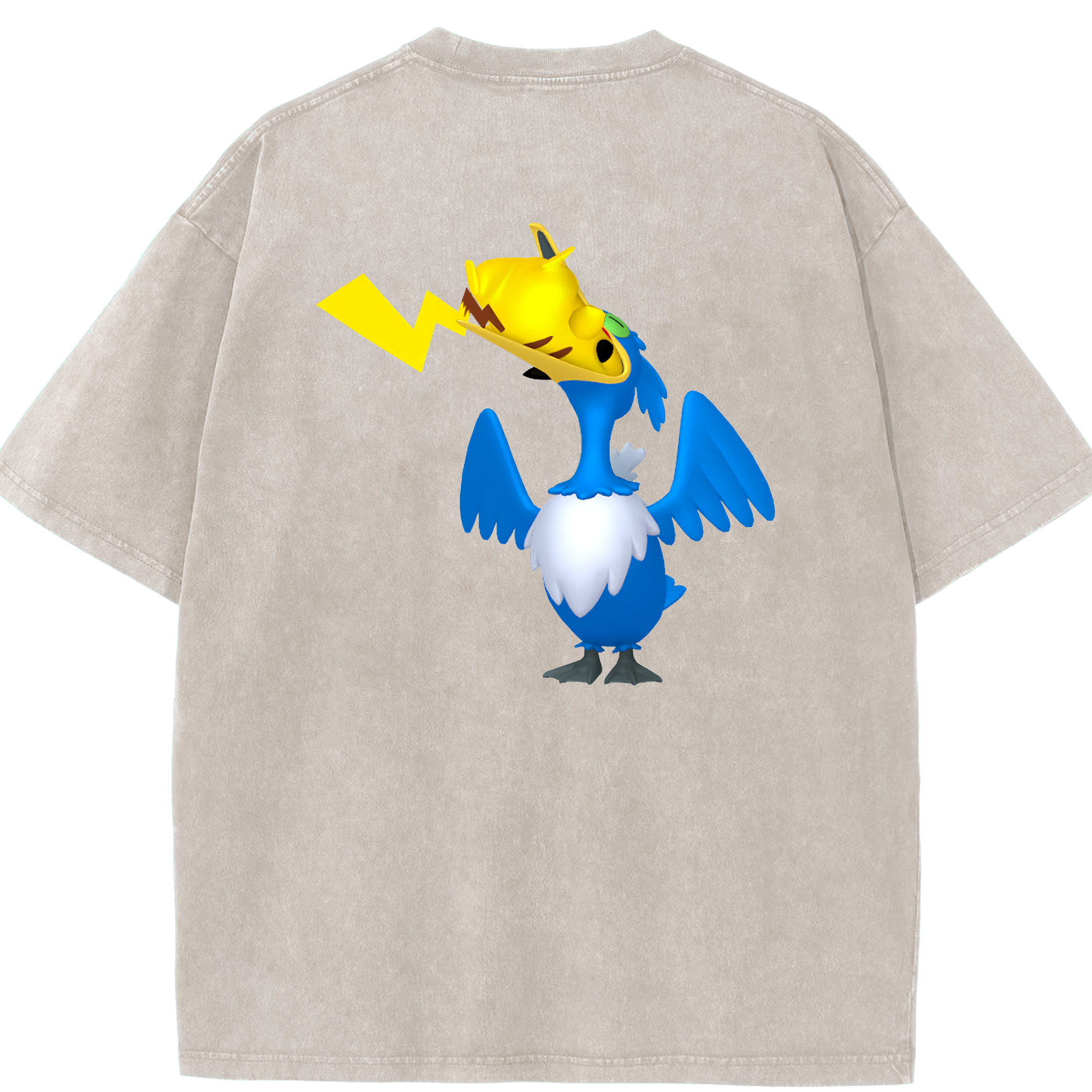 （画像用） ポケットモンスター Pokémon 綿100% ヴィンテージ風 半袖Tシャツ（背面プリント）