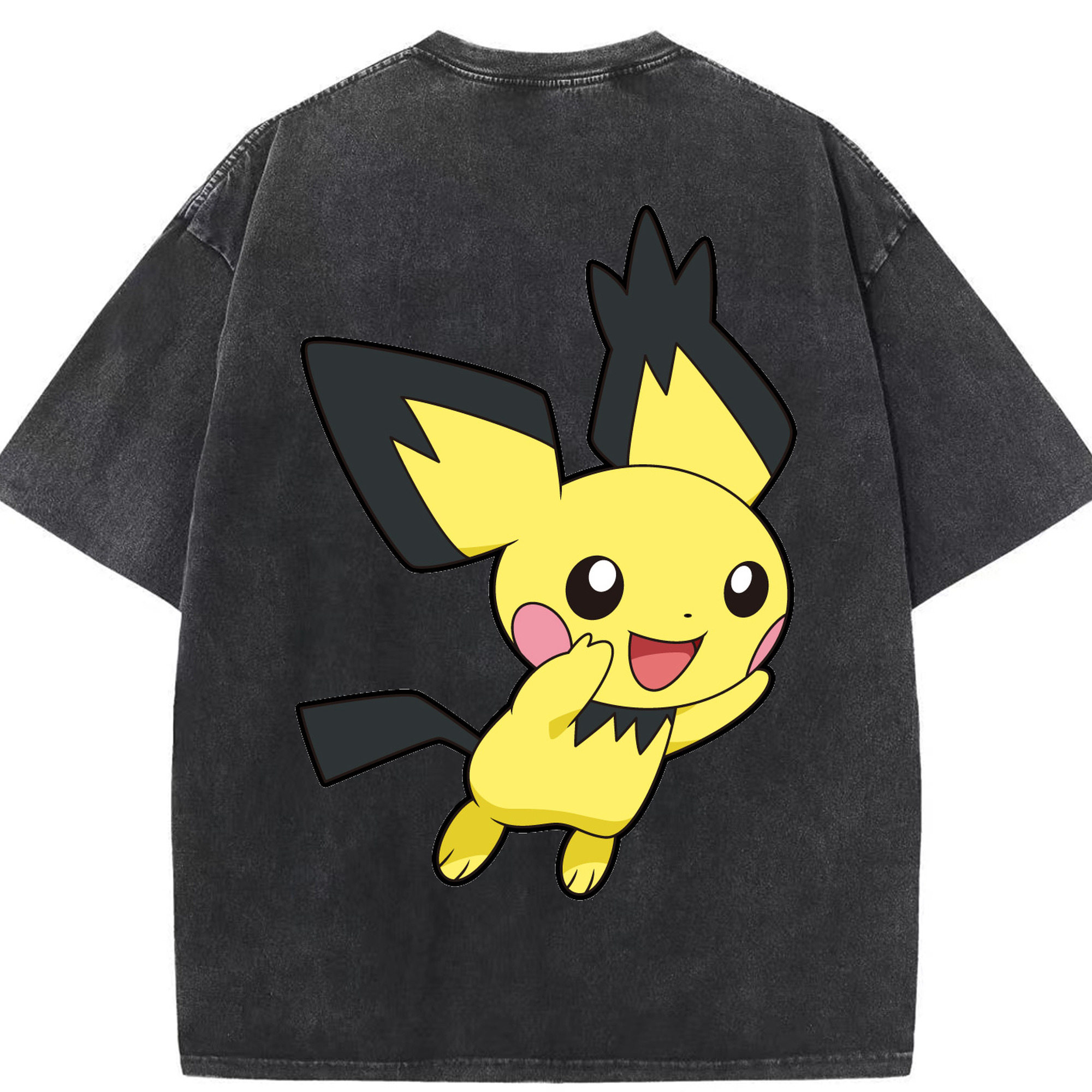 （画像用） ポケットモンスター Pokémon 綿100% ヴィンテージ風 半袖Tシャツ（背面プリント）