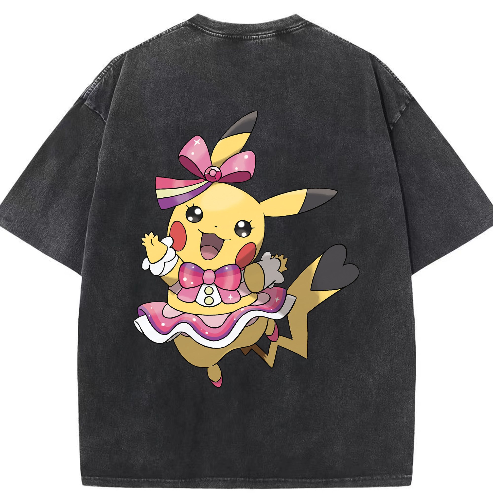 （画像用） ポケットモンスター Pokémon 綿100% ヴィンテージ風 半袖Tシャツ（背面プリント）