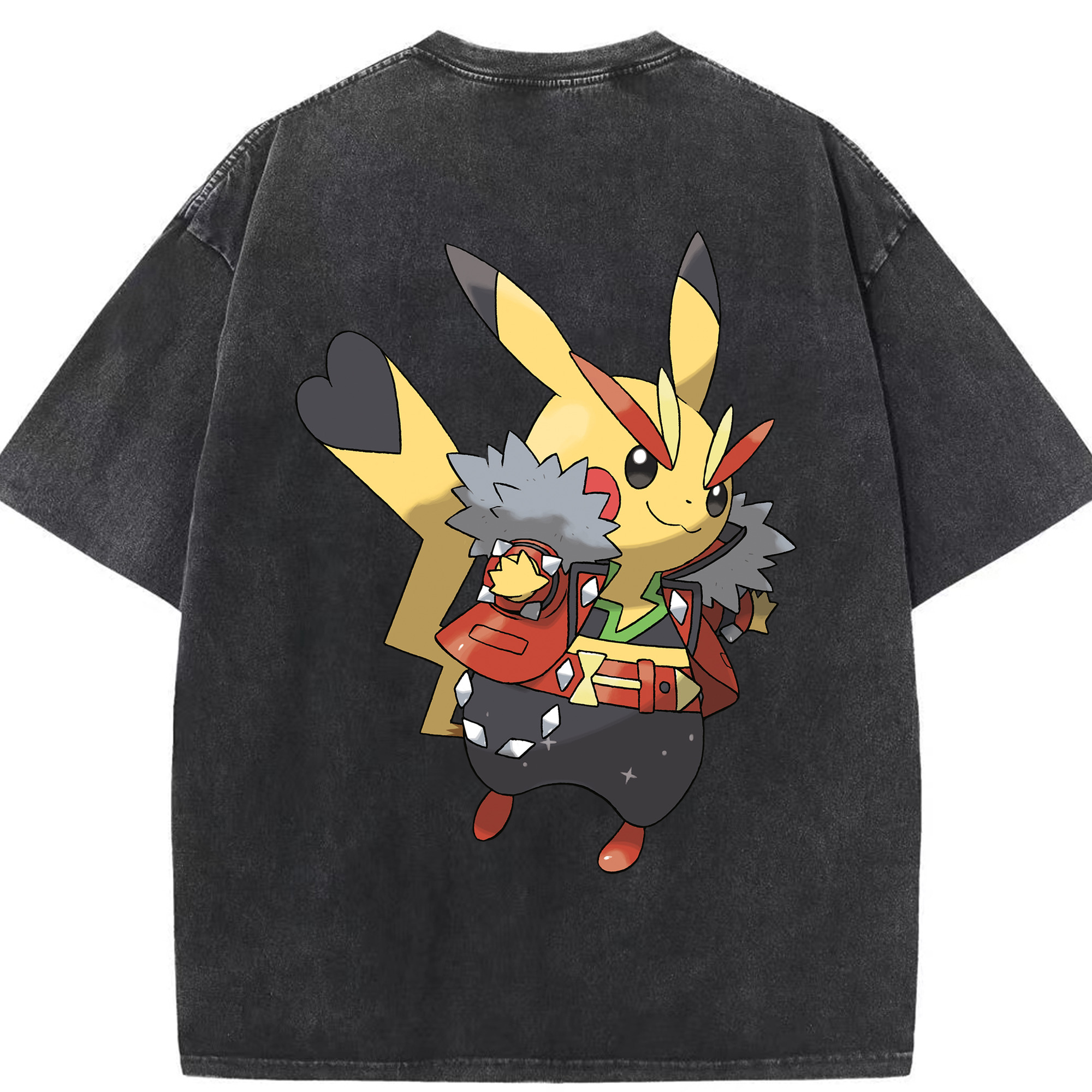 （画像用） ポケットモンスター Pokémon 綿100% ヴィンテージ風 半袖Tシャツ（背面プリント）