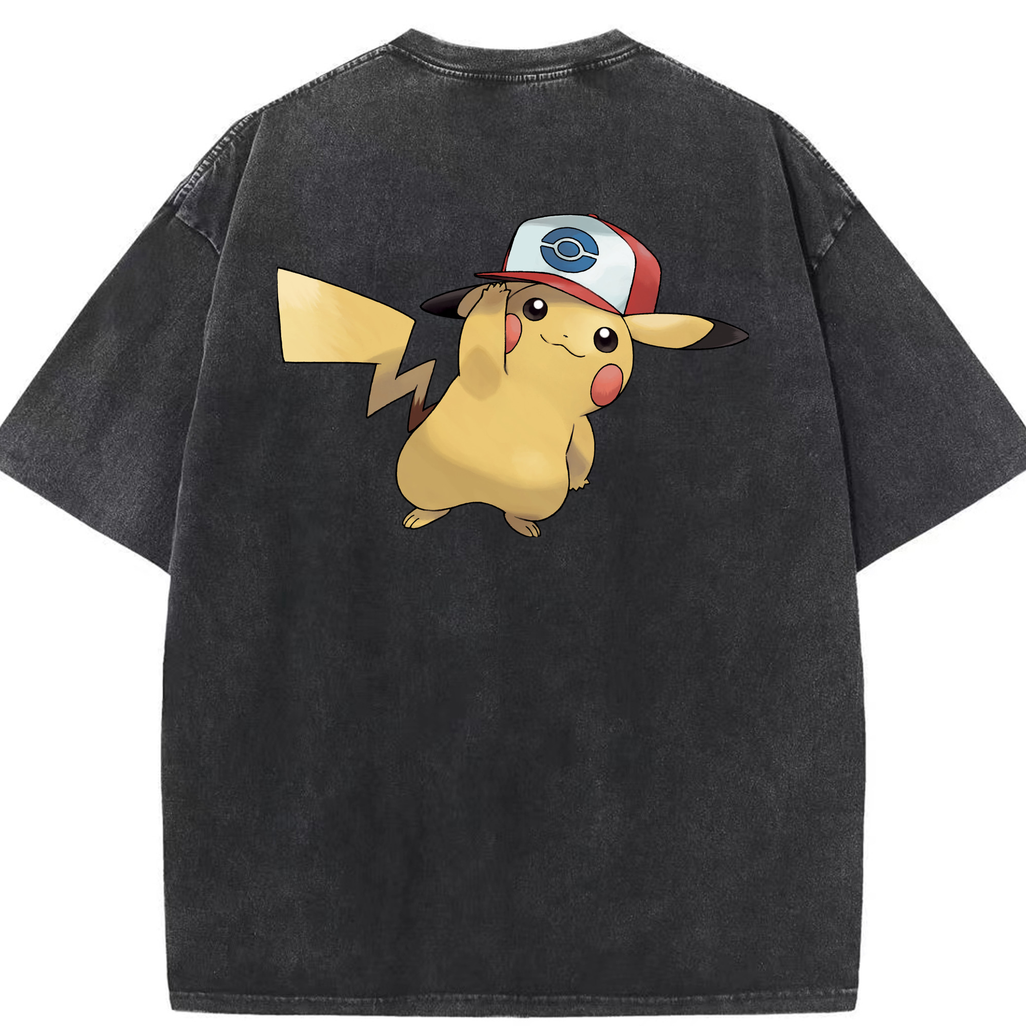 （画像用） ポケットモンスター Pokémon 綿100% ヴィンテージ風 半袖Tシャツ（背面プリント）