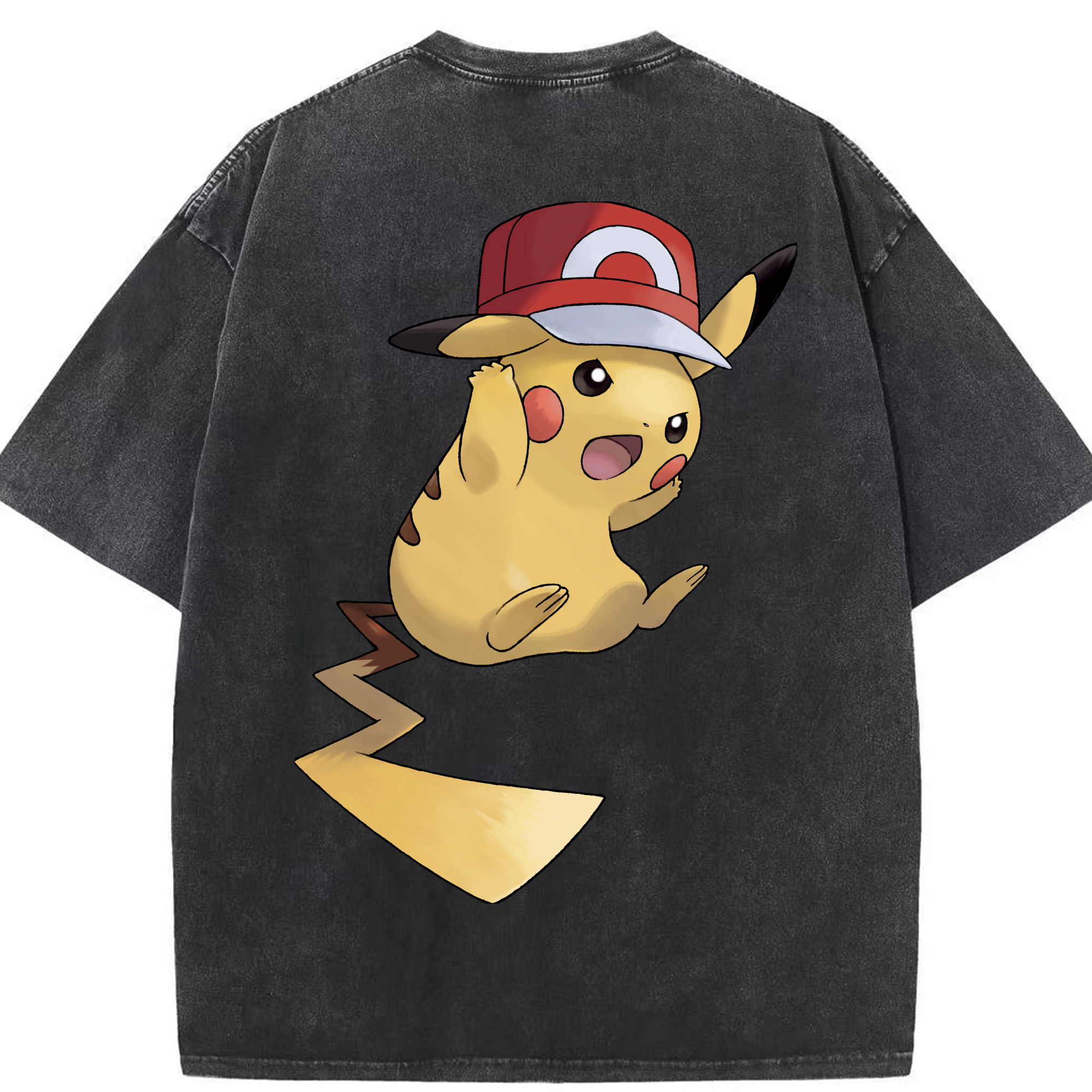 （画像用） ポケットモンスター Pokémon 綿100% ヴィンテージ風 半袖Tシャツ（背面プリント）