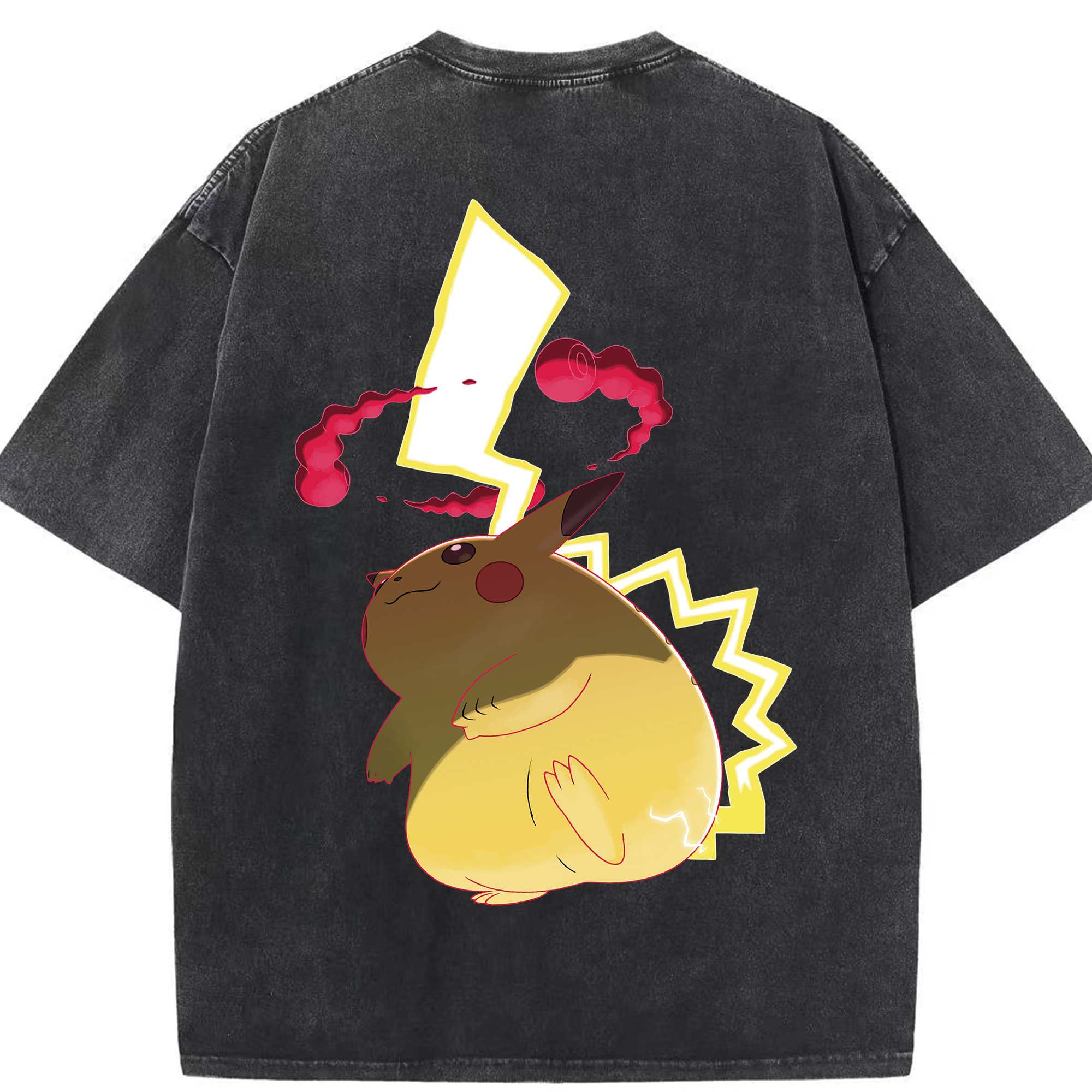 （画像用） ポケットモンスター Pokémon 綿100% ヴィンテージ風 半袖Tシャツ（背面プリント）