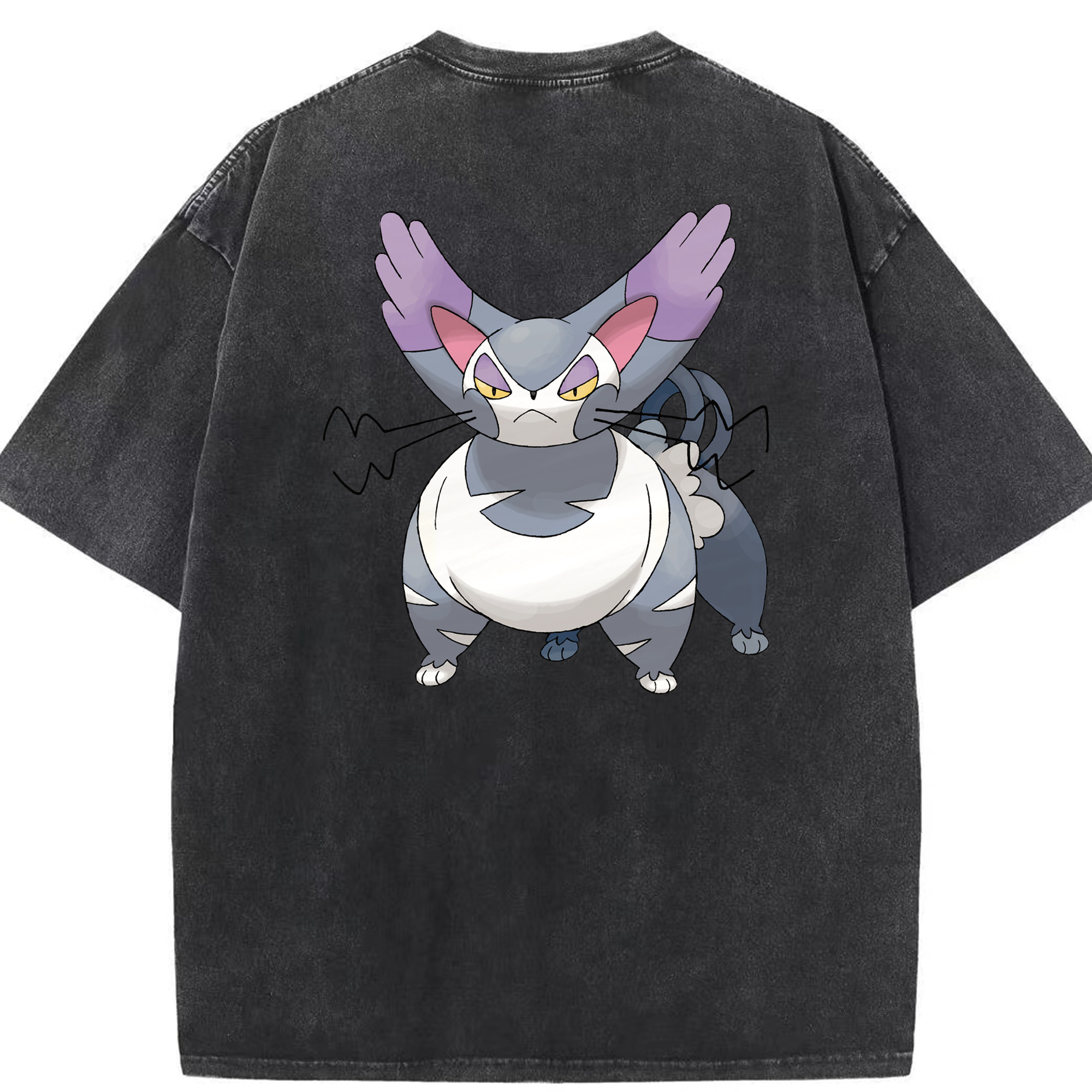 （画像用） ポケットモンスター Pokémon 綿100% ヴィンテージ風 半袖Tシャツ（背面プリント）