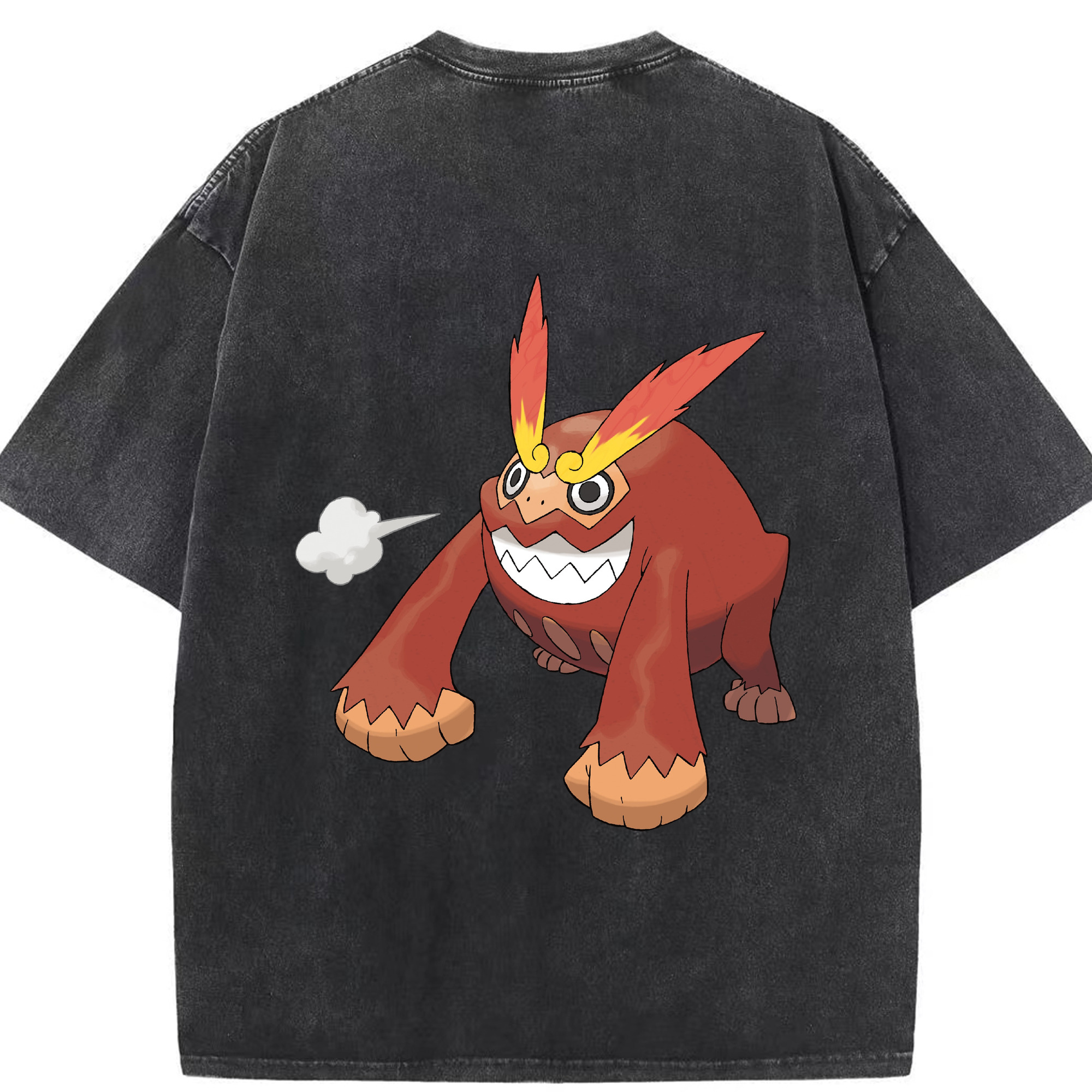 （画像用） ポケットモンスター Pokémon 綿100% ヴィンテージ風 半袖Tシャツ（背面プリント）
