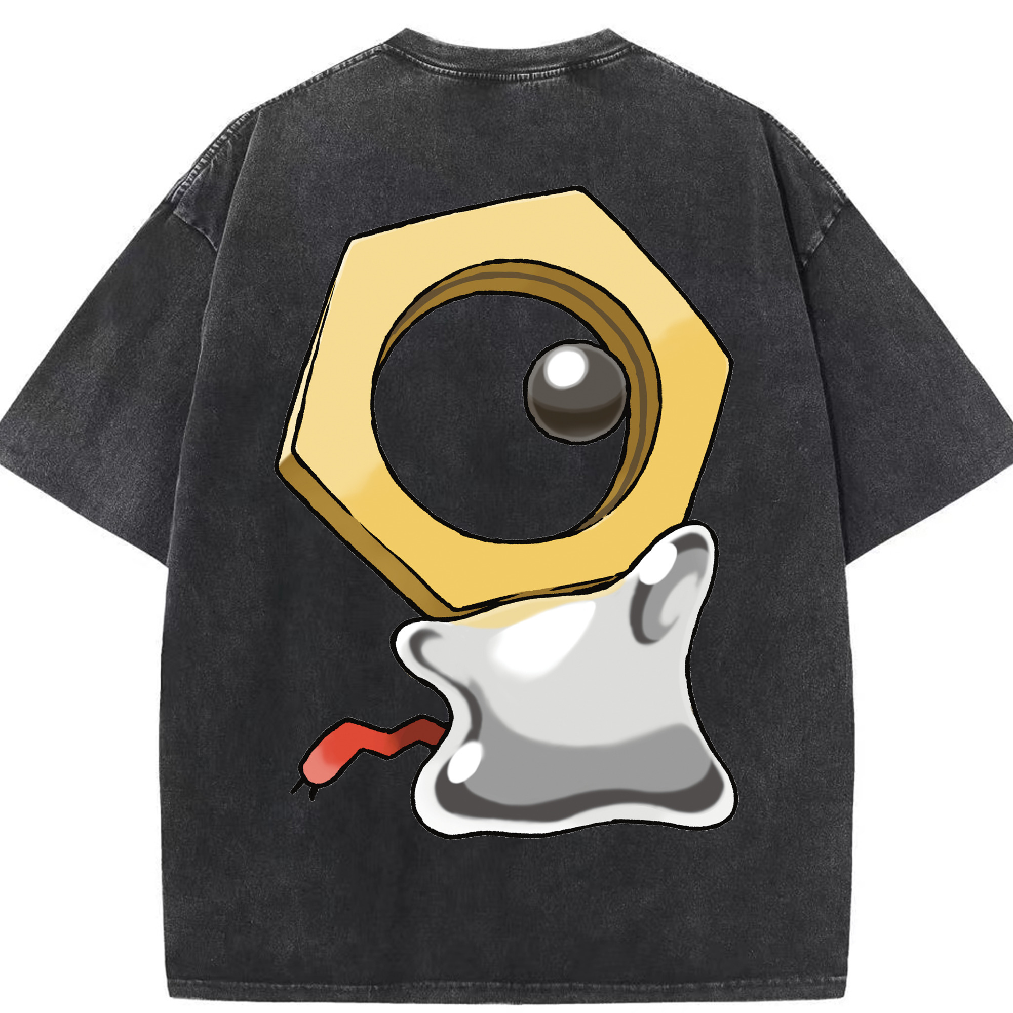 （画像用） ポケットモンスター Pokémon 綿100% ヴィンテージ風 半袖Tシャツ（背面プリント）