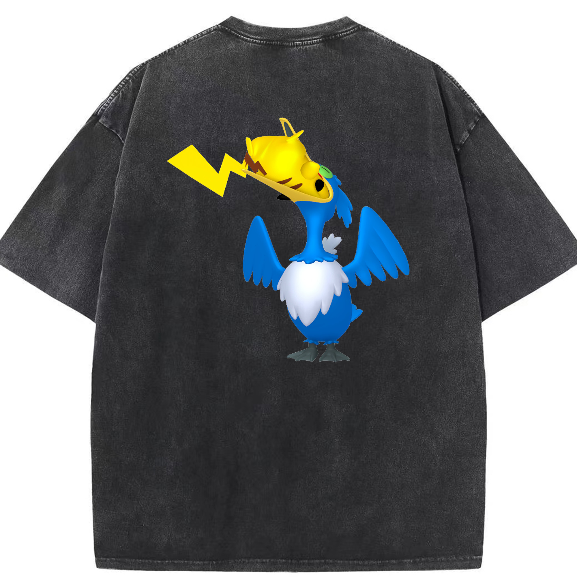 （画像用） ポケットモンスター Pokémon 綿100% ヴィンテージ風 半袖Tシャツ（背面プリント）