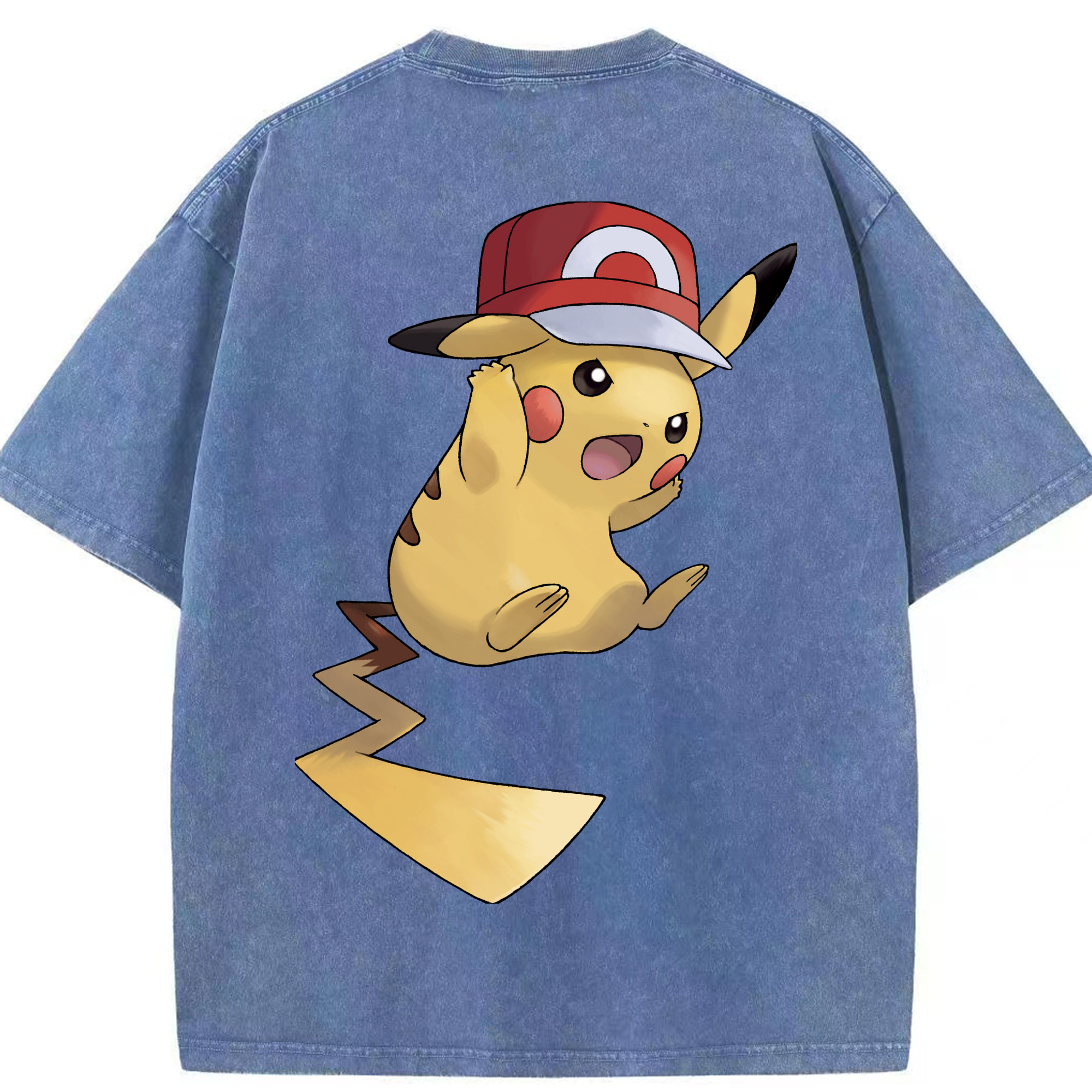 （画像用） ポケットモンスター Pokémon 綿100% ヴィンテージ風 半袖Tシャツ（背面プリント）
