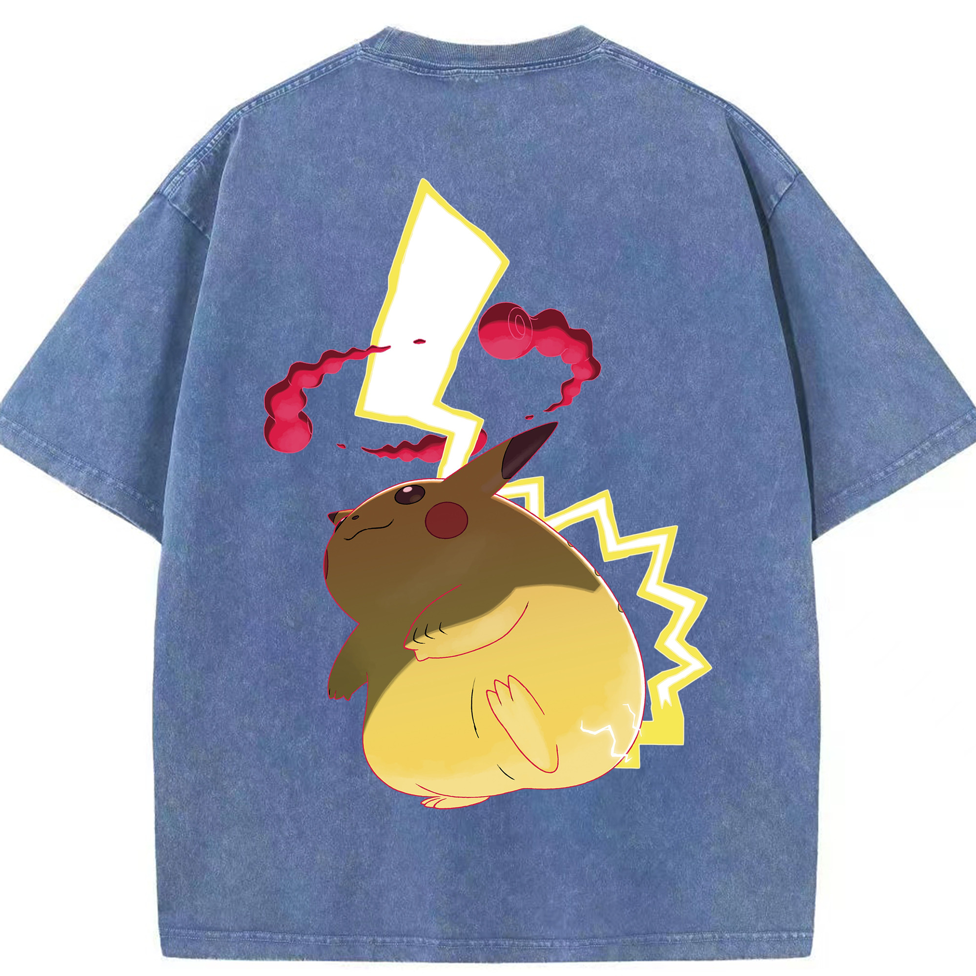 （画像用） ポケットモンスター Pokémon 綿100% ヴィンテージ風 半袖Tシャツ（背面プリント）