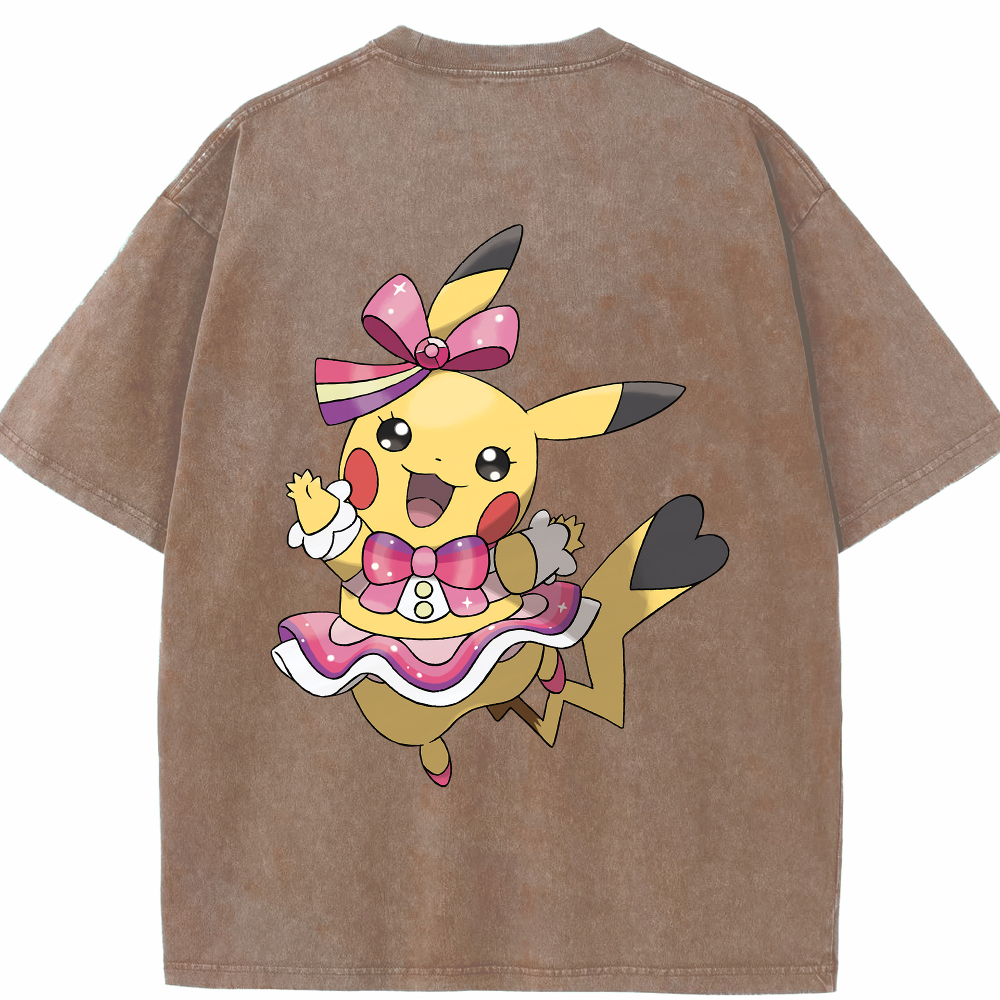 （画像用） ポケットモンスター Pokémon 綿100% ヴィンテージ風 半袖Tシャツ（背面プリント）