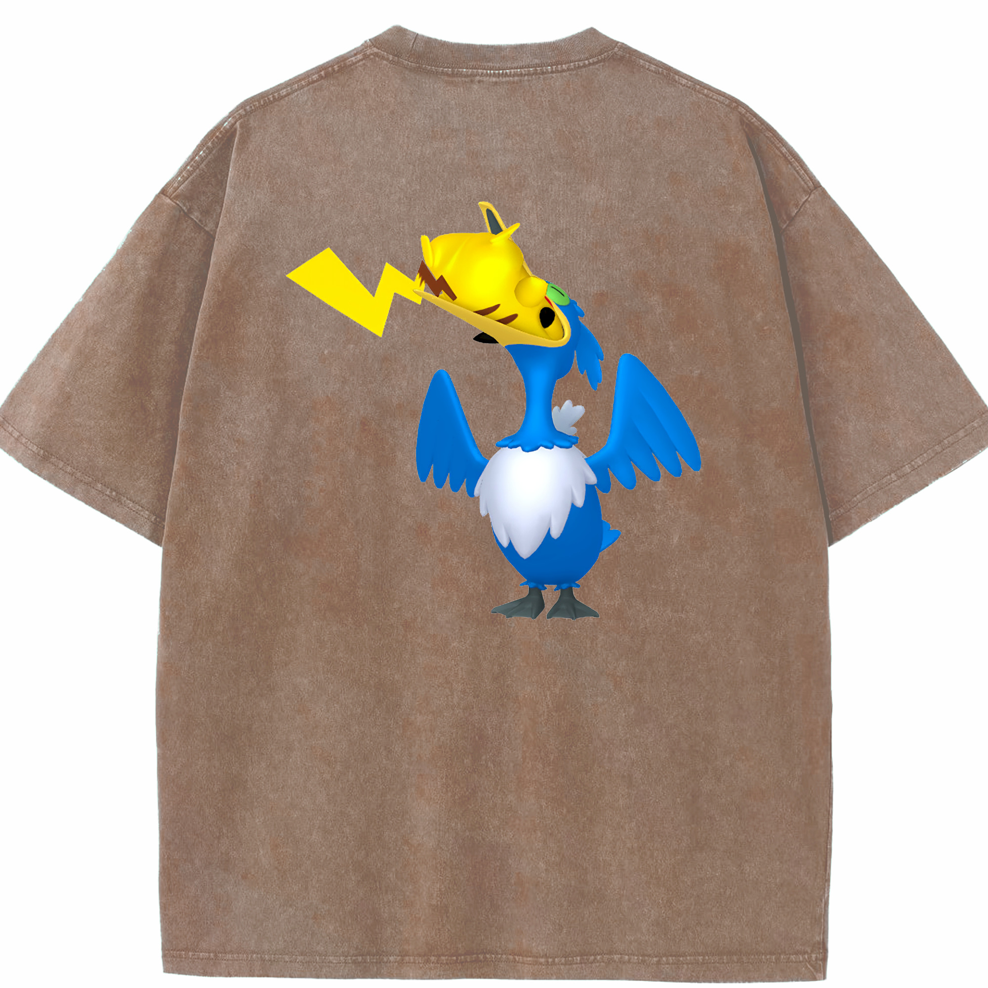 （画像用） ポケットモンスター Pokémon 綿100% ヴィンテージ風 半袖Tシャツ（背面プリント）