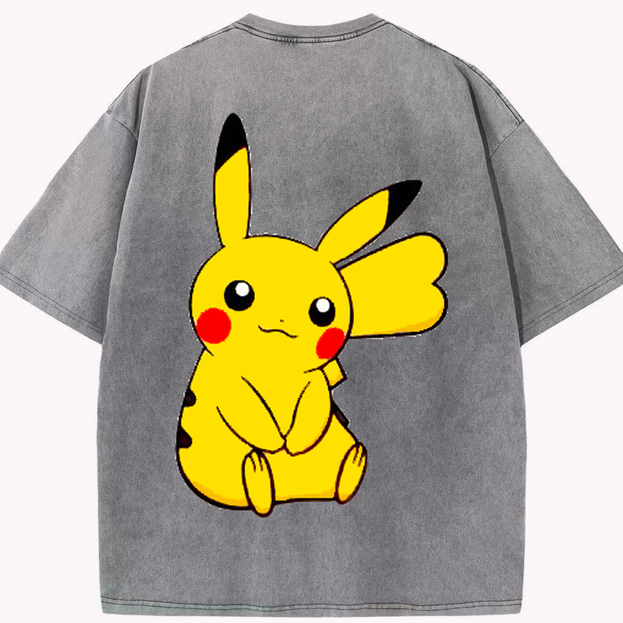 （画像用） ポケットモンスター Pokémon 綿100% ヴィンテージ風 半袖Tシャツ（背面プリント）