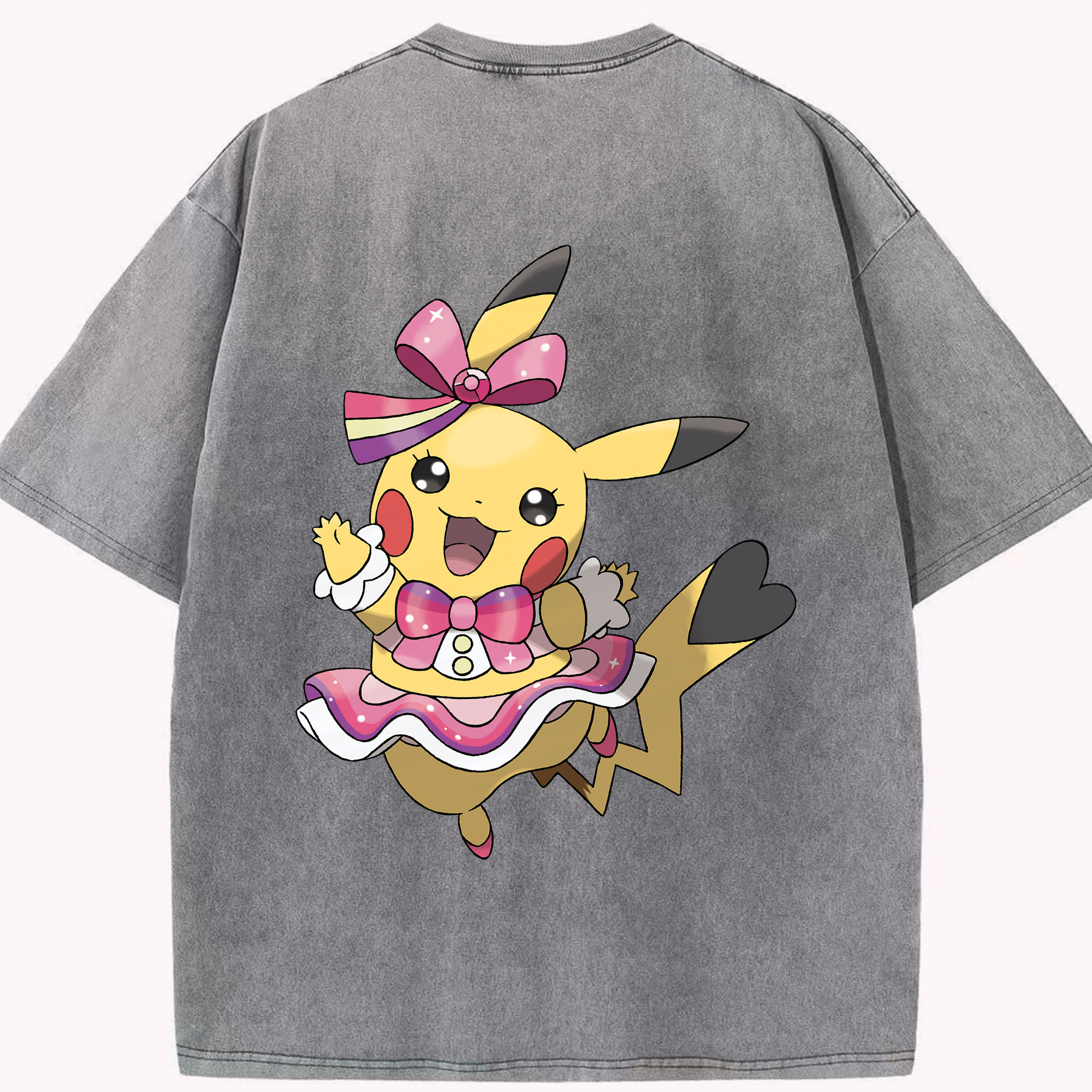 （画像用） ポケットモンスター Pokémon 綿100% ヴィンテージ風 半袖Tシャツ（背面プリント）