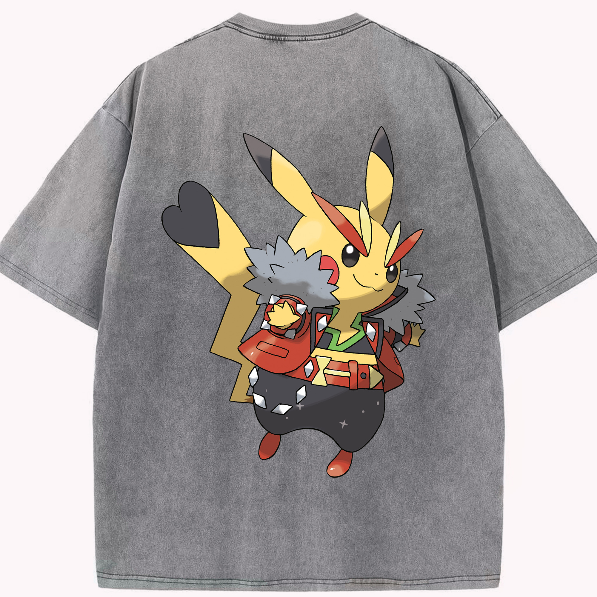 （画像用） ポケットモンスター Pokémon 綿100% ヴィンテージ風 半袖Tシャツ（背面プリント）