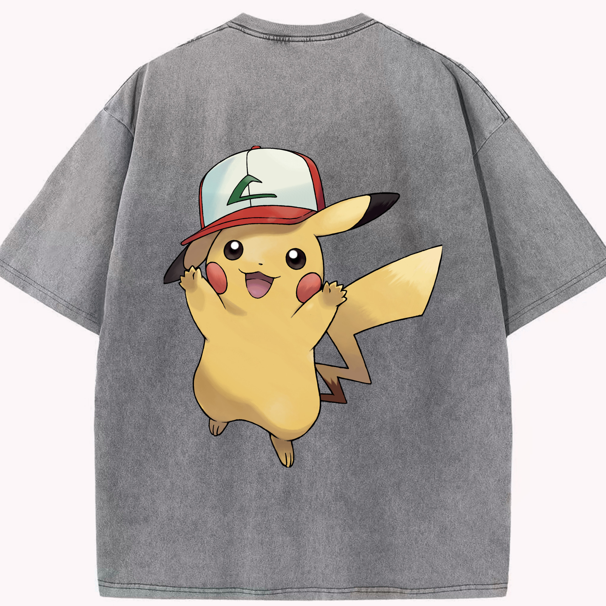 （画像用） ポケットモンスター Pokémon 綿100% ヴィンテージ風 半袖Tシャツ（背面プリント）