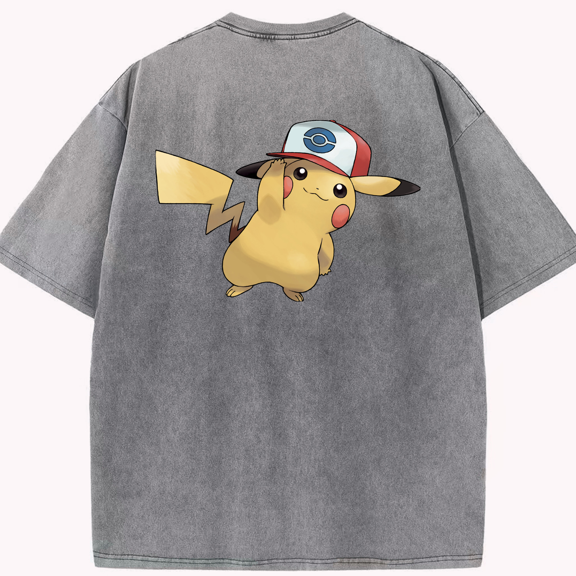 （画像用） ポケットモンスター Pokémon 綿100% ヴィンテージ風 半袖Tシャツ（背面プリント）