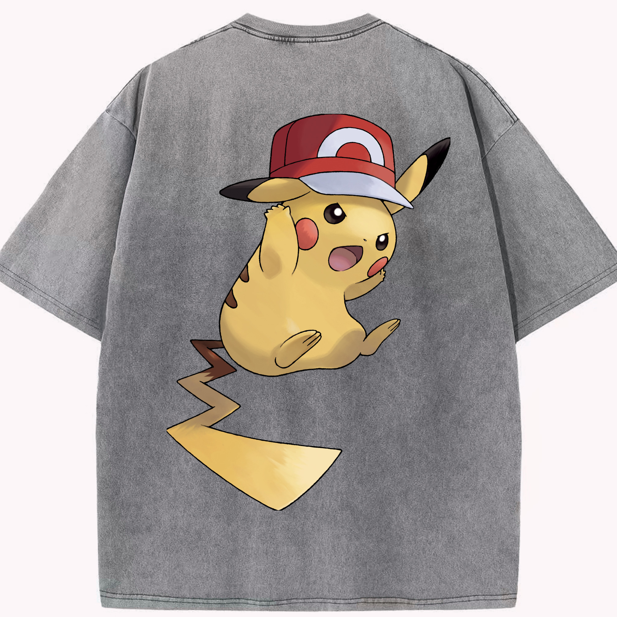 （画像用） ポケットモンスター Pokémon 綿100% ヴィンテージ風 半袖Tシャツ（背面プリント）