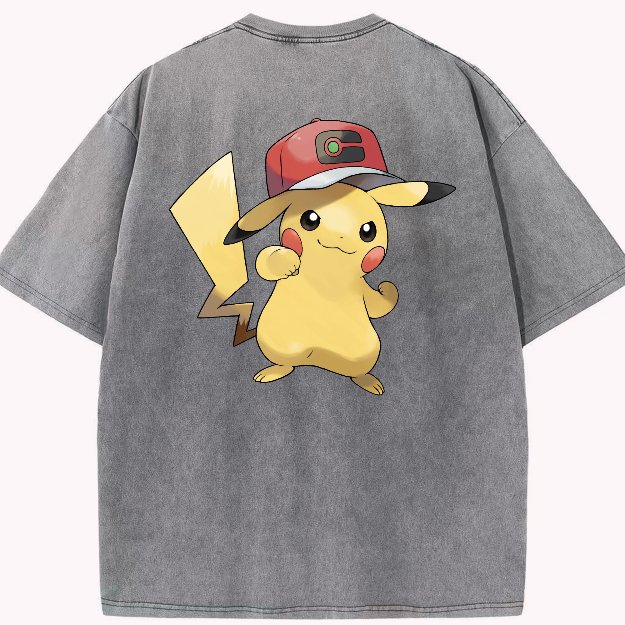 （画像用） ポケットモンスター Pokémon 綿100% ヴィンテージ風 半袖Tシャツ（背面プリント）