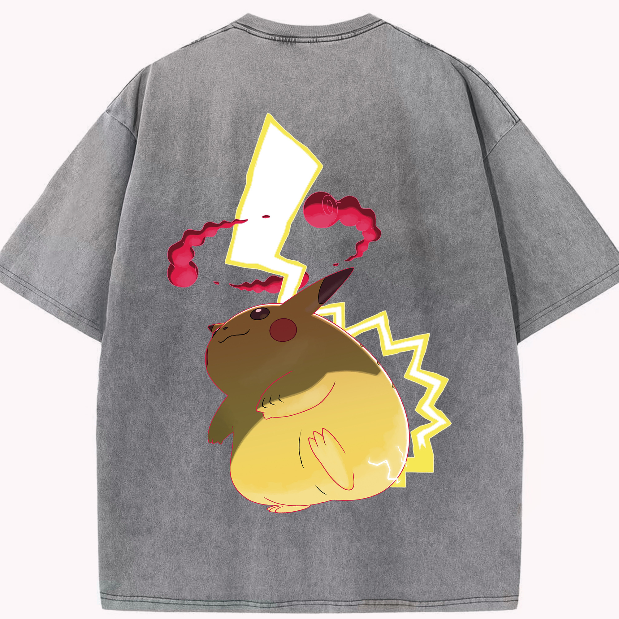 （画像用） ポケットモンスター Pokémon 綿100% ヴィンテージ風 半袖Tシャツ（背面プリント）