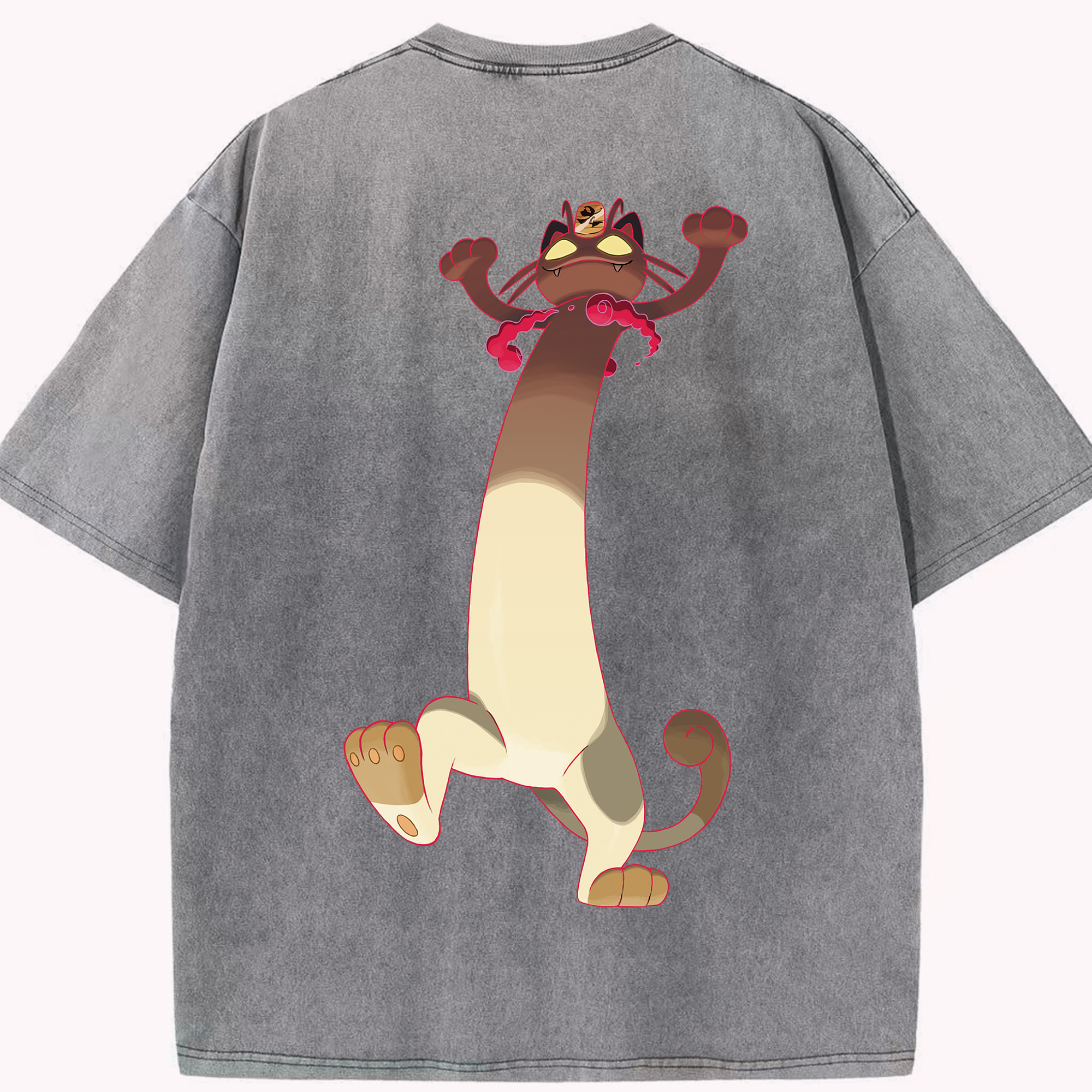 （画像用） ポケットモンスター Pokémon 綿100% ヴィンテージ風 半袖Tシャツ（背面プリント）