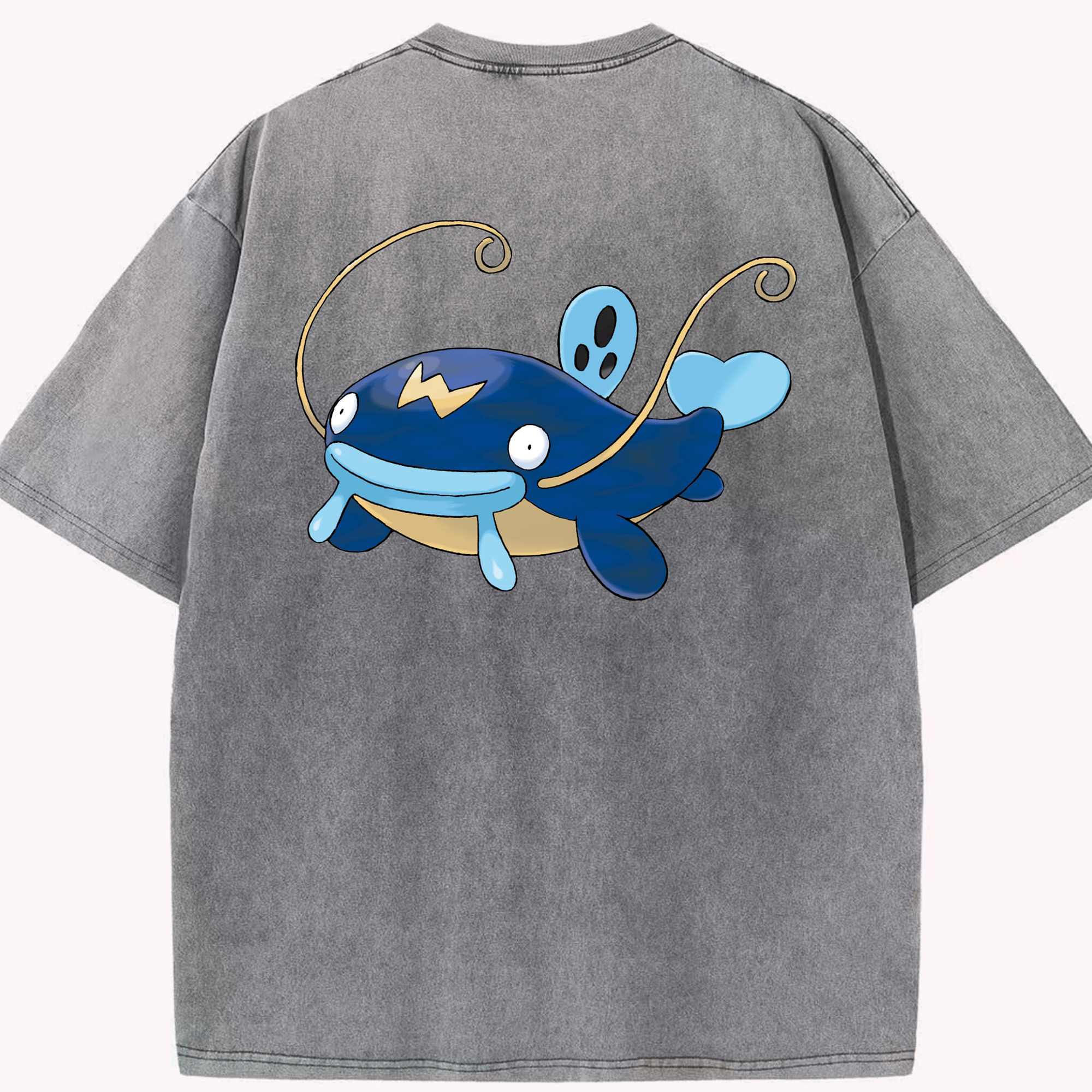 （画像用） ポケットモンスター Pokémon 綿100% ヴィンテージ風 半袖Tシャツ（背面プリント）