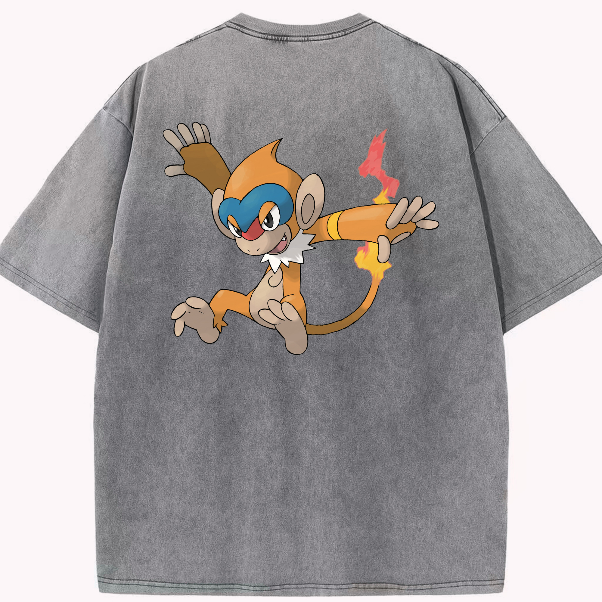 （画像用） ポケットモンスター Pokémon 綿100% ヴィンテージ風 半袖Tシャツ（背面プリント）