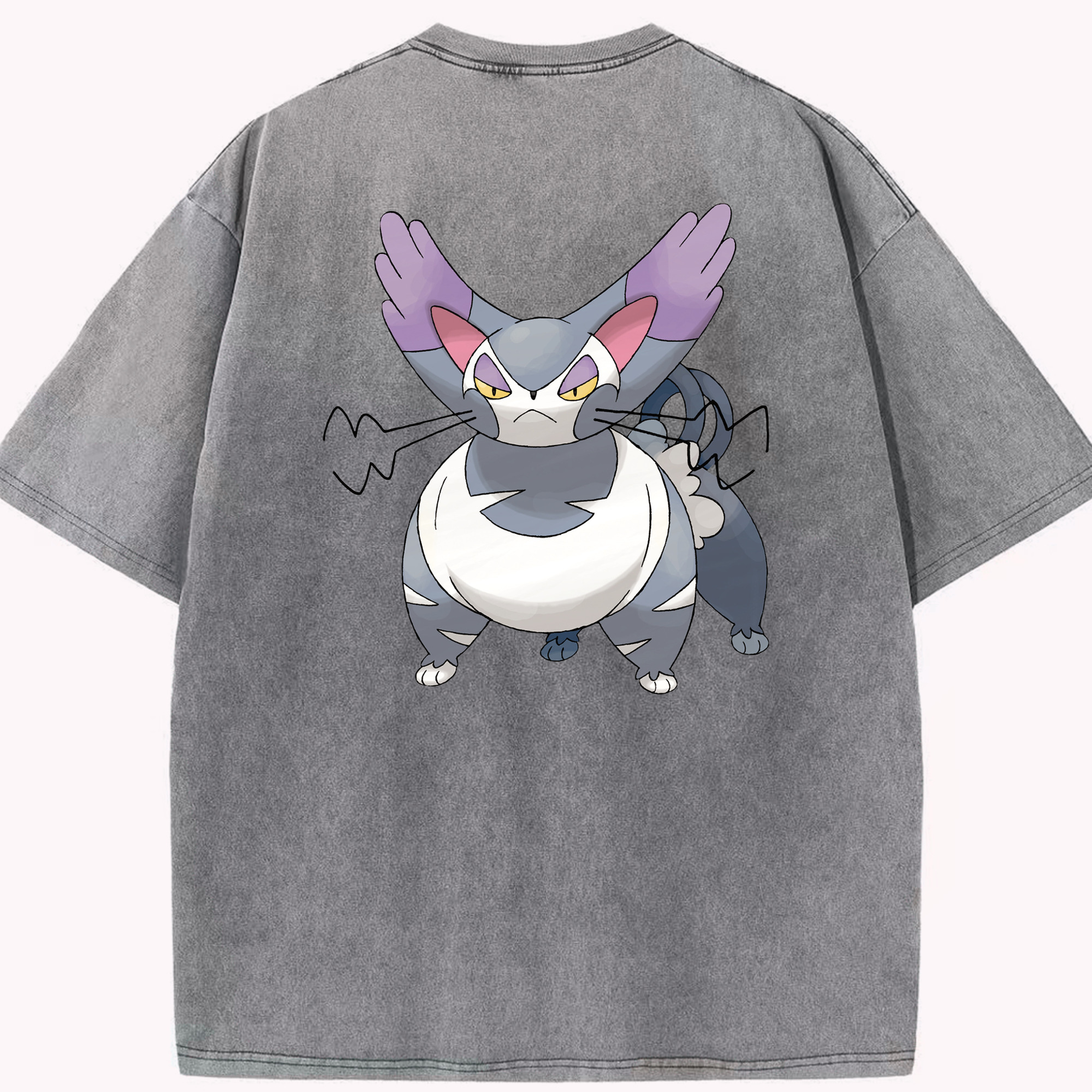 （画像用） ポケットモンスター Pokémon 綿100% ヴィンテージ風 半袖Tシャツ（背面プリント）