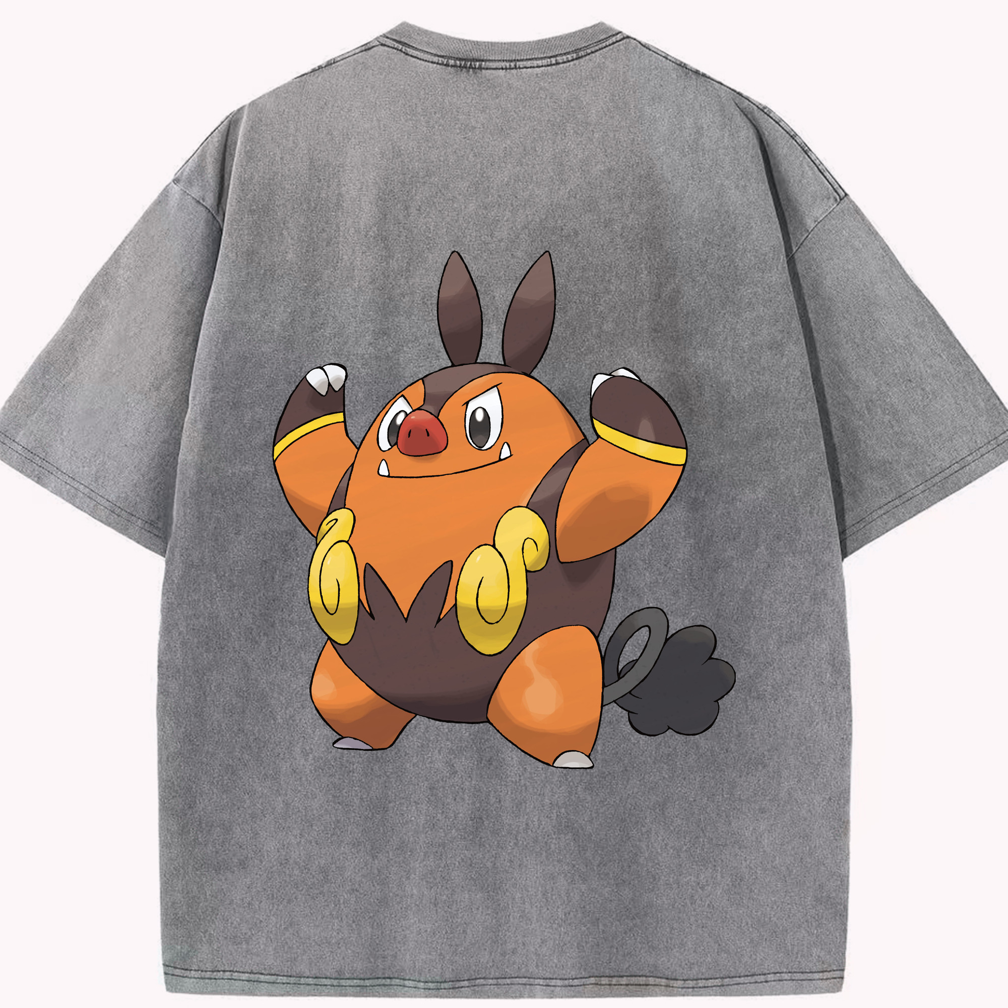 （画像用） ポケットモンスター Pokémon 綿100% ヴィンテージ風 半袖Tシャツ（背面プリント）