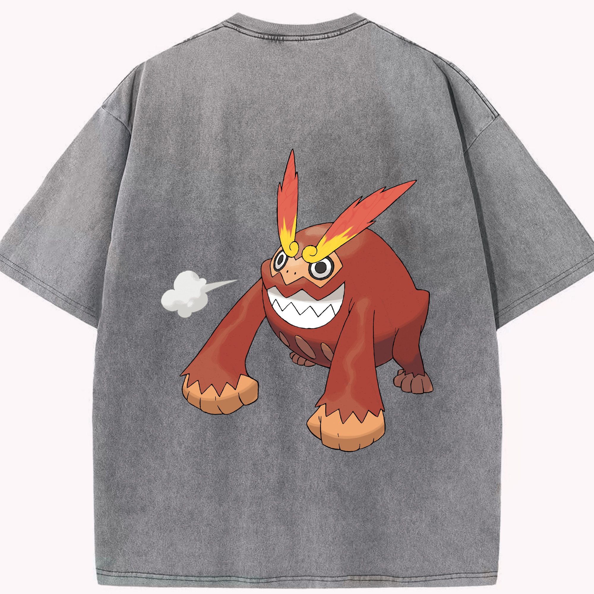 （画像用） ポケットモンスター Pokémon 綿100% ヴィンテージ風 半袖Tシャツ（背面プリント）