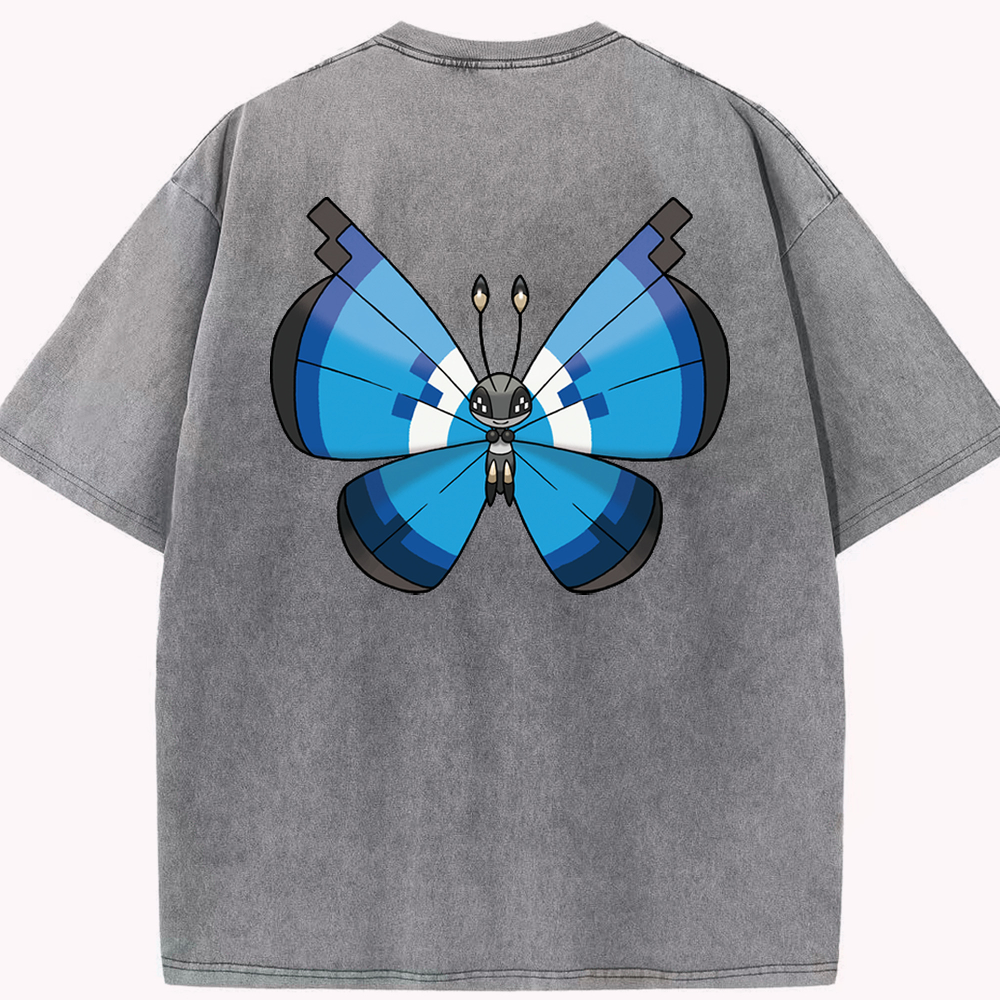 （画像用） ポケットモンスター Pokémon 綿100% ヴィンテージ風 半袖Tシャツ（背面プリント）