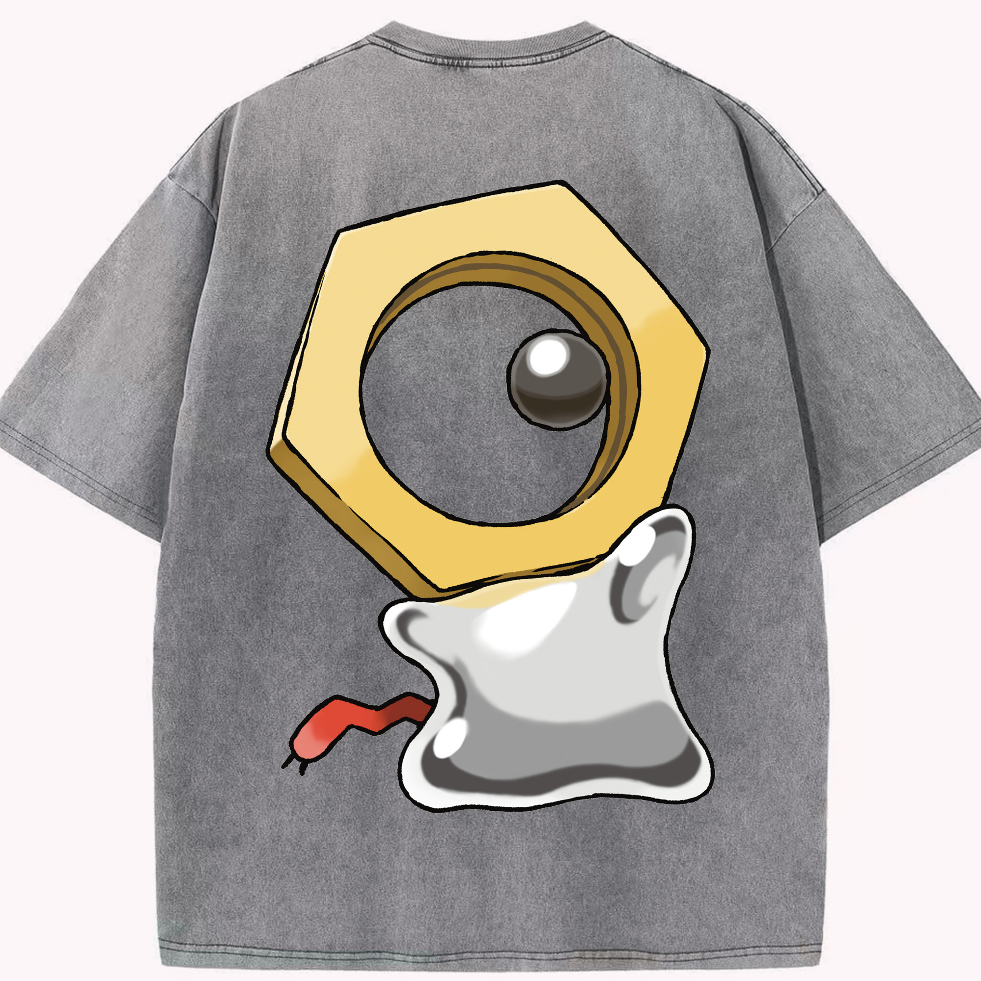 （画像用） ポケットモンスター Pokémon 綿100% ヴィンテージ風 半袖Tシャツ（背面プリント）