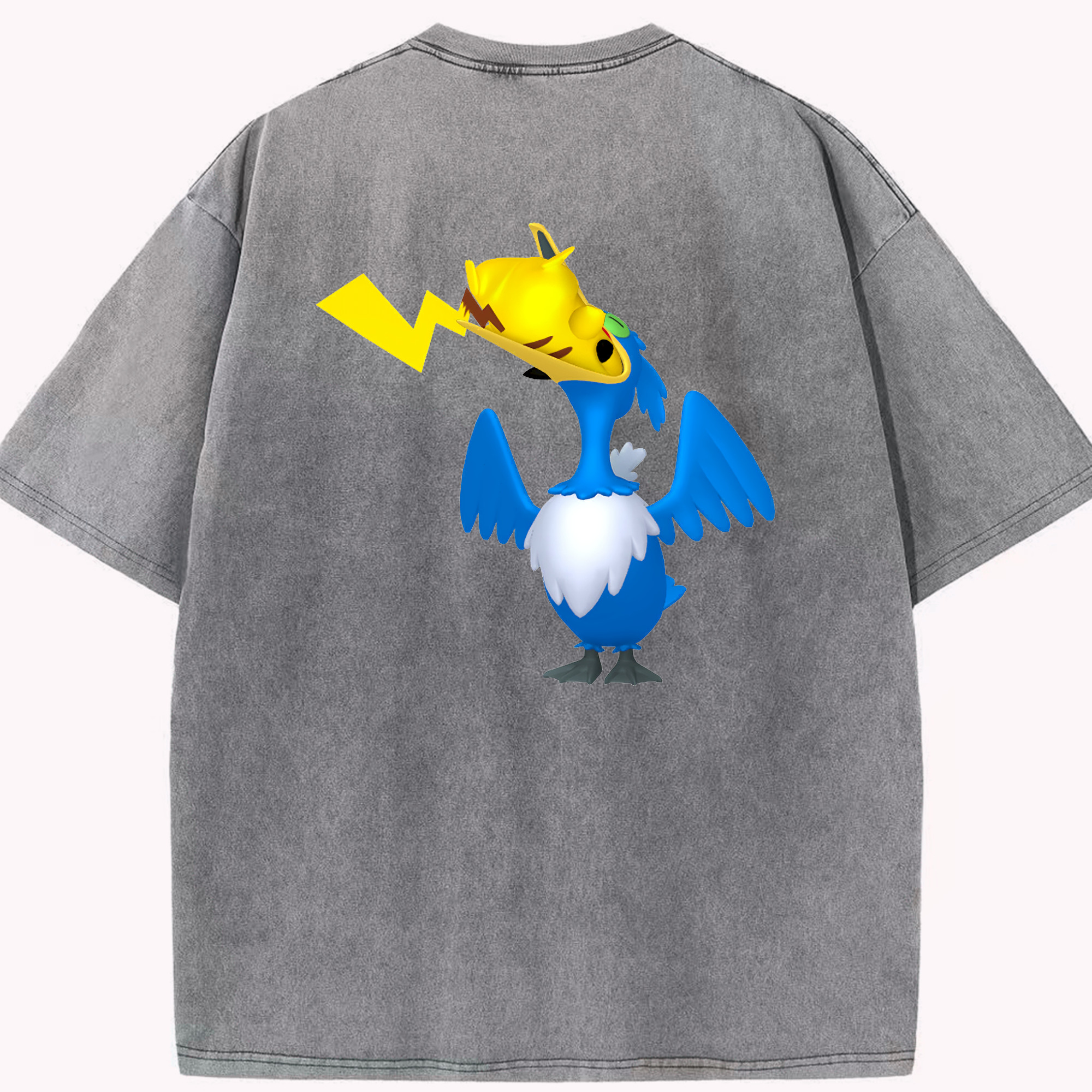 （画像用） ポケットモンスター Pokémon 綿100% ヴィンテージ風 半袖Tシャツ（背面プリント）