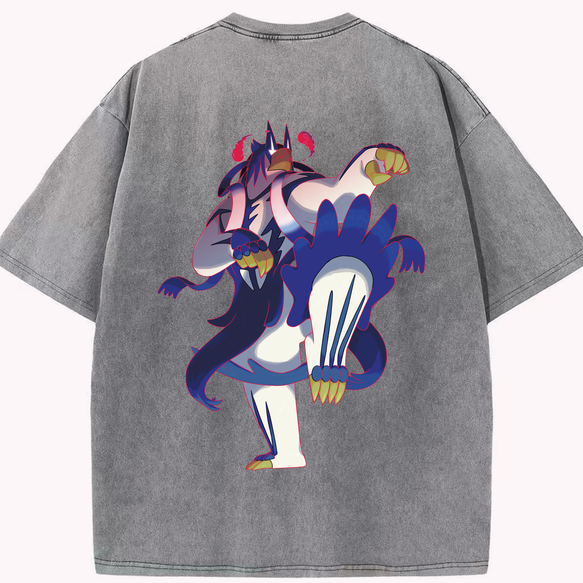 （画像用） ポケットモンスター Pokémon 綿100% ヴィンテージ風 半袖Tシャツ（背面プリント）
