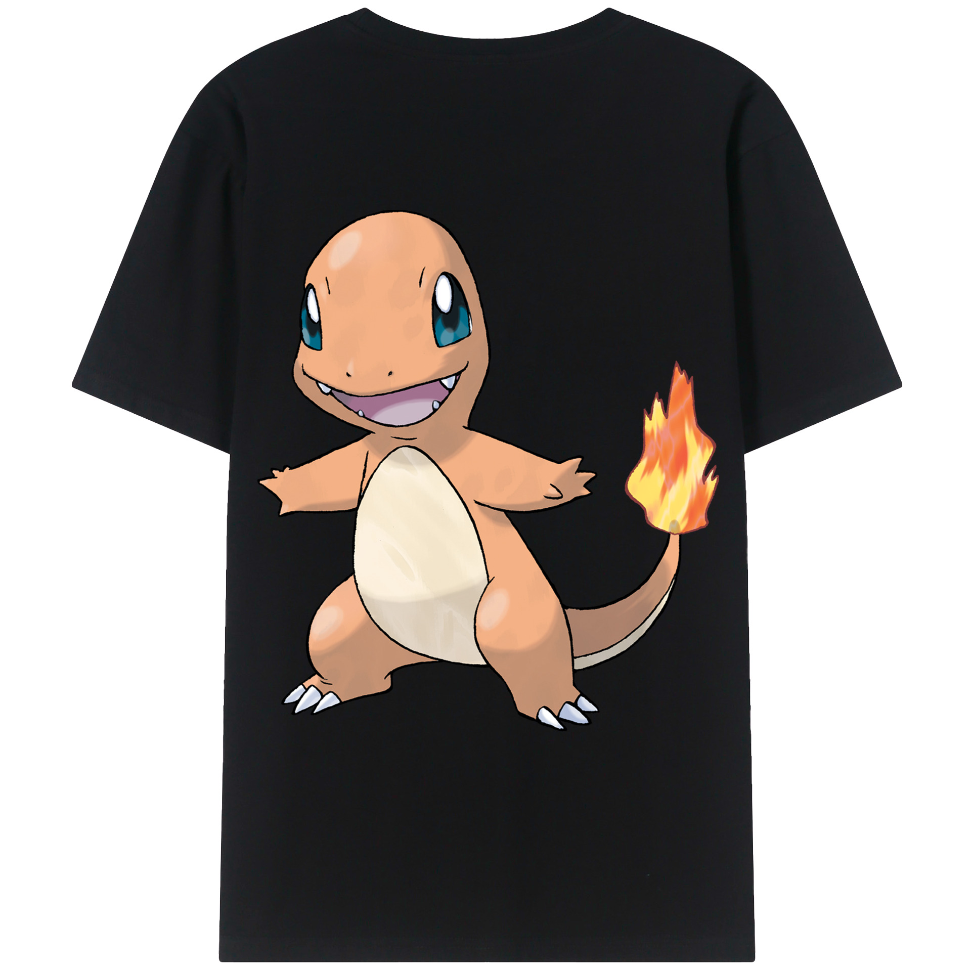 （画像用） ポケットモンスター Pokémon 綿100％ メンズ半袖Tシャツ（バックプリント） 通気性