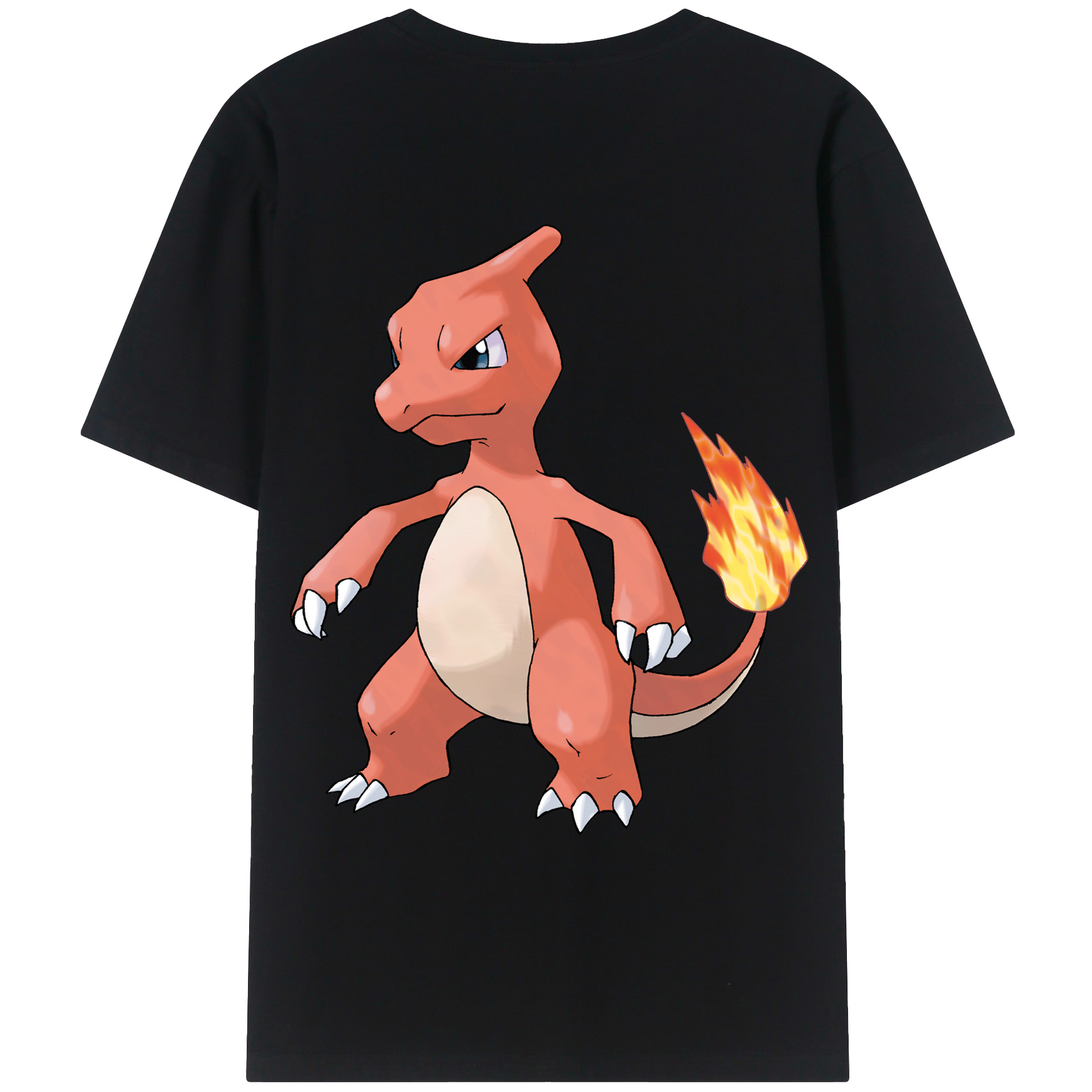 （画像用） ポケットモンスター Pokémon 綿100％ メンズ半袖Tシャツ（バックプリント） 通気性