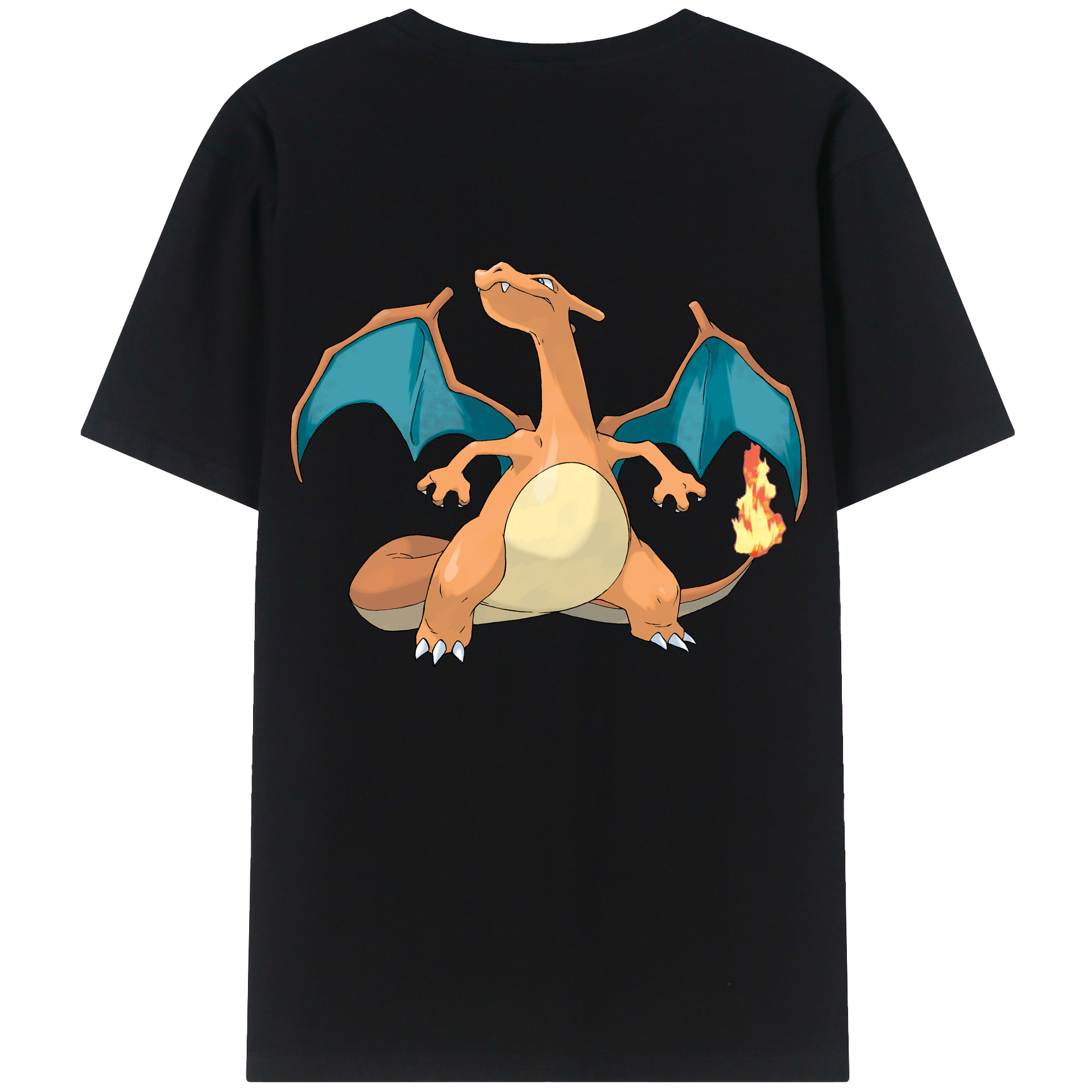 （画像用） ポケットモンスター Pokémon 綿100％ メンズ半袖Tシャツ（バックプリント） 通気性