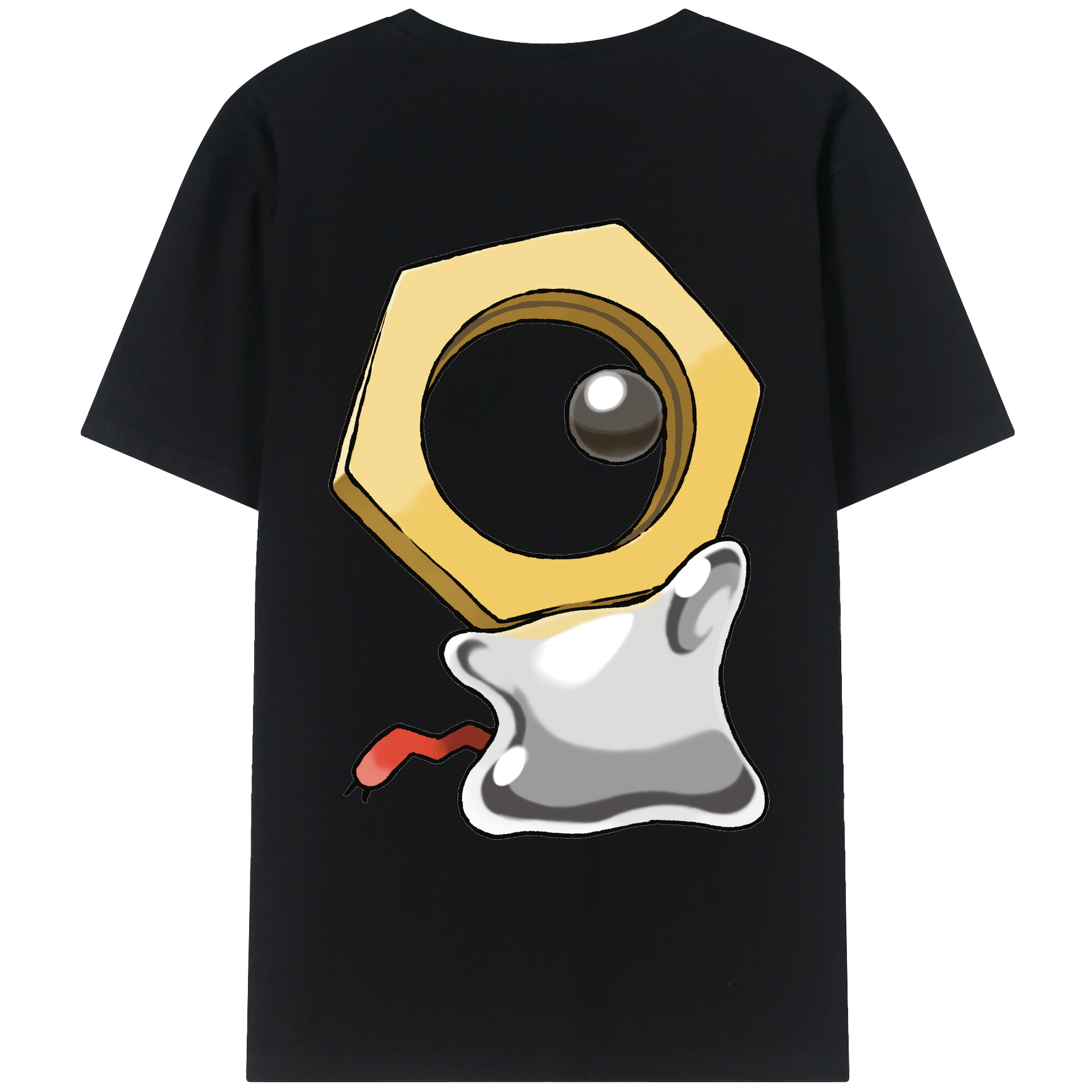 （画像用） ポケットモンスター Pokémon 綿100％ メンズ半袖Tシャツ（バックプリント） 通気性
