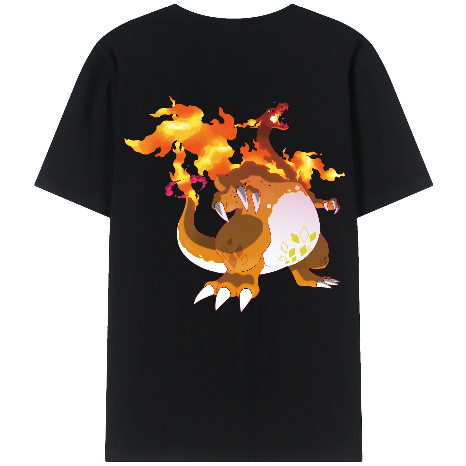 （画像用） ポケットモンスター Pokémon 綿100％ メンズ半袖Tシャツ（バックプリント） 通気性