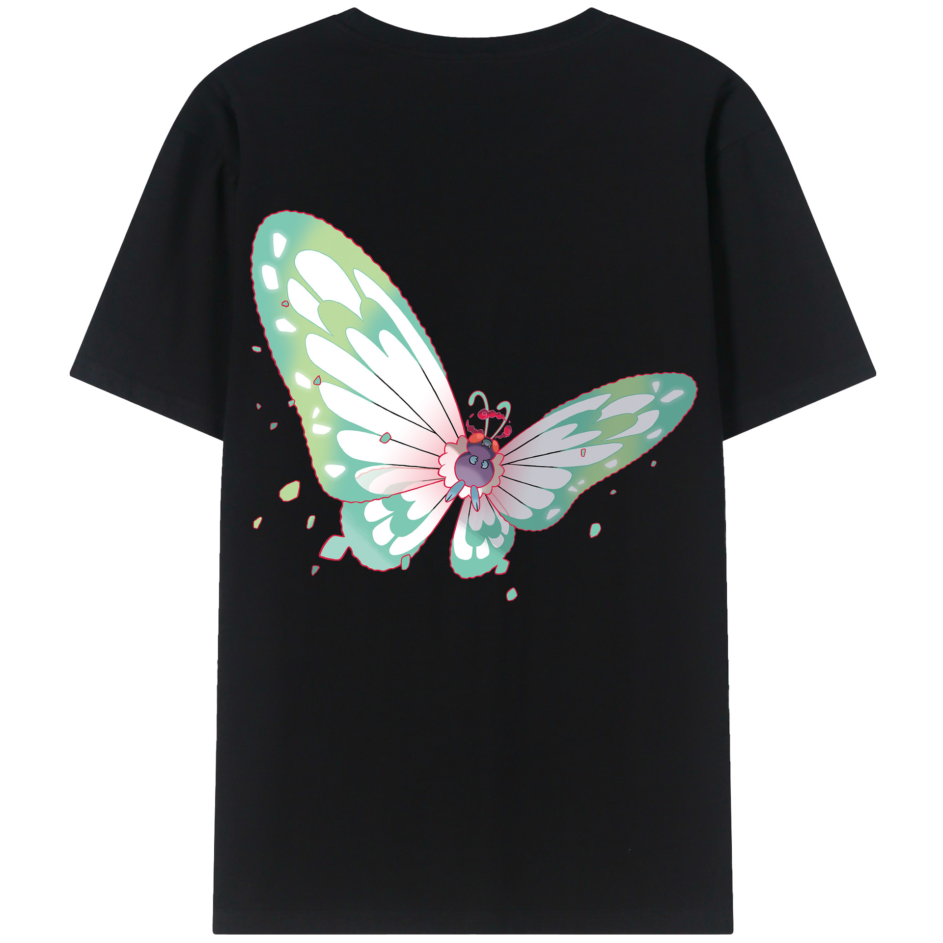 （画像用） ポケットモンスター Pokémon 綿100％ メンズ半袖Tシャツ（バックプリント） 通気性