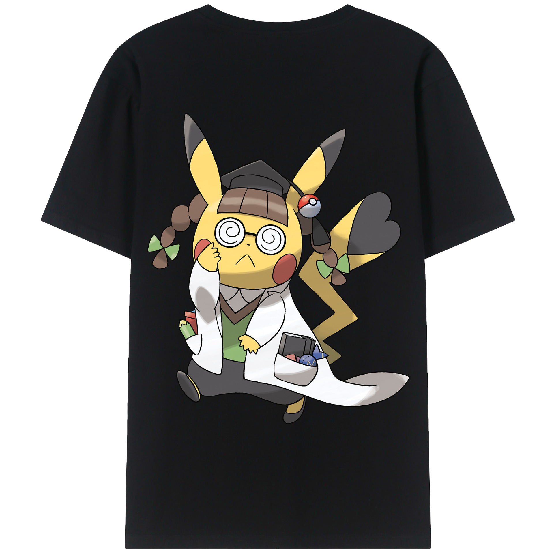 （画像用） ポケットモンスター Pokémon 綿100％ メンズ半袖Tシャツ（バックプリント） 通気性