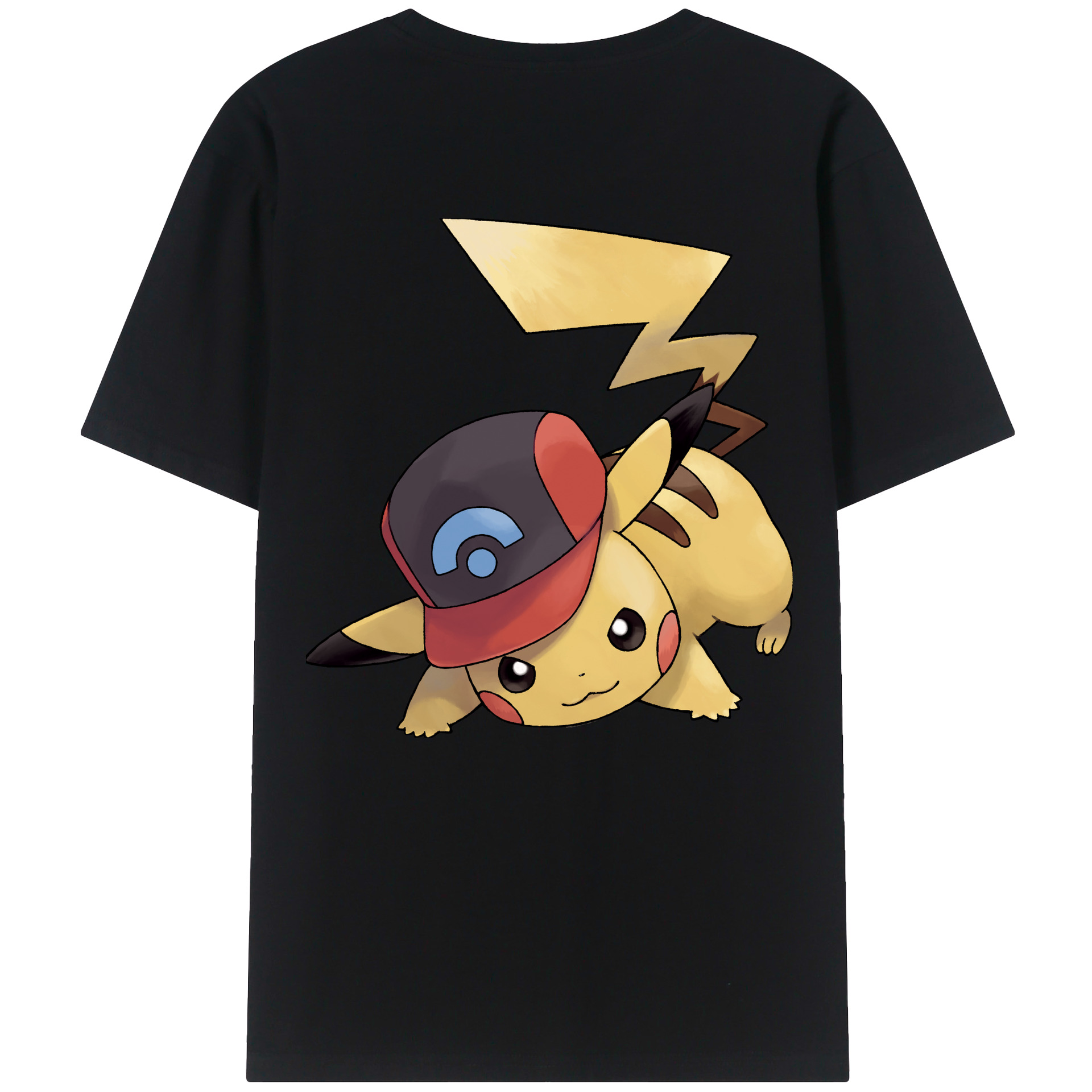 （画像用） ポケットモンスター Pokémon 綿100％ メンズ半袖Tシャツ（バックプリント） 通気性