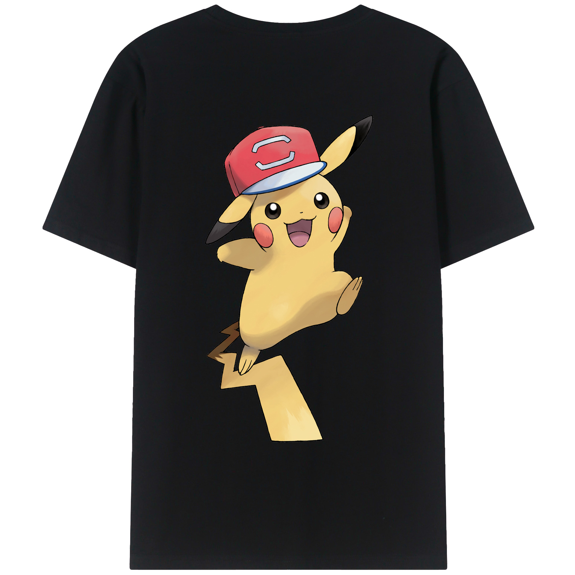 （画像用） ポケットモンスター Pokémon 綿100％ メンズ半袖Tシャツ（バックプリント） 通気性