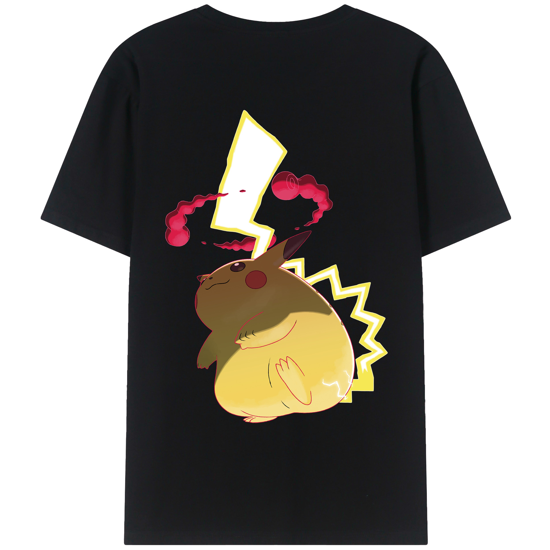（画像用） ポケットモンスター Pokémon 綿100％ メンズ半袖Tシャツ（バックプリント） 通気性