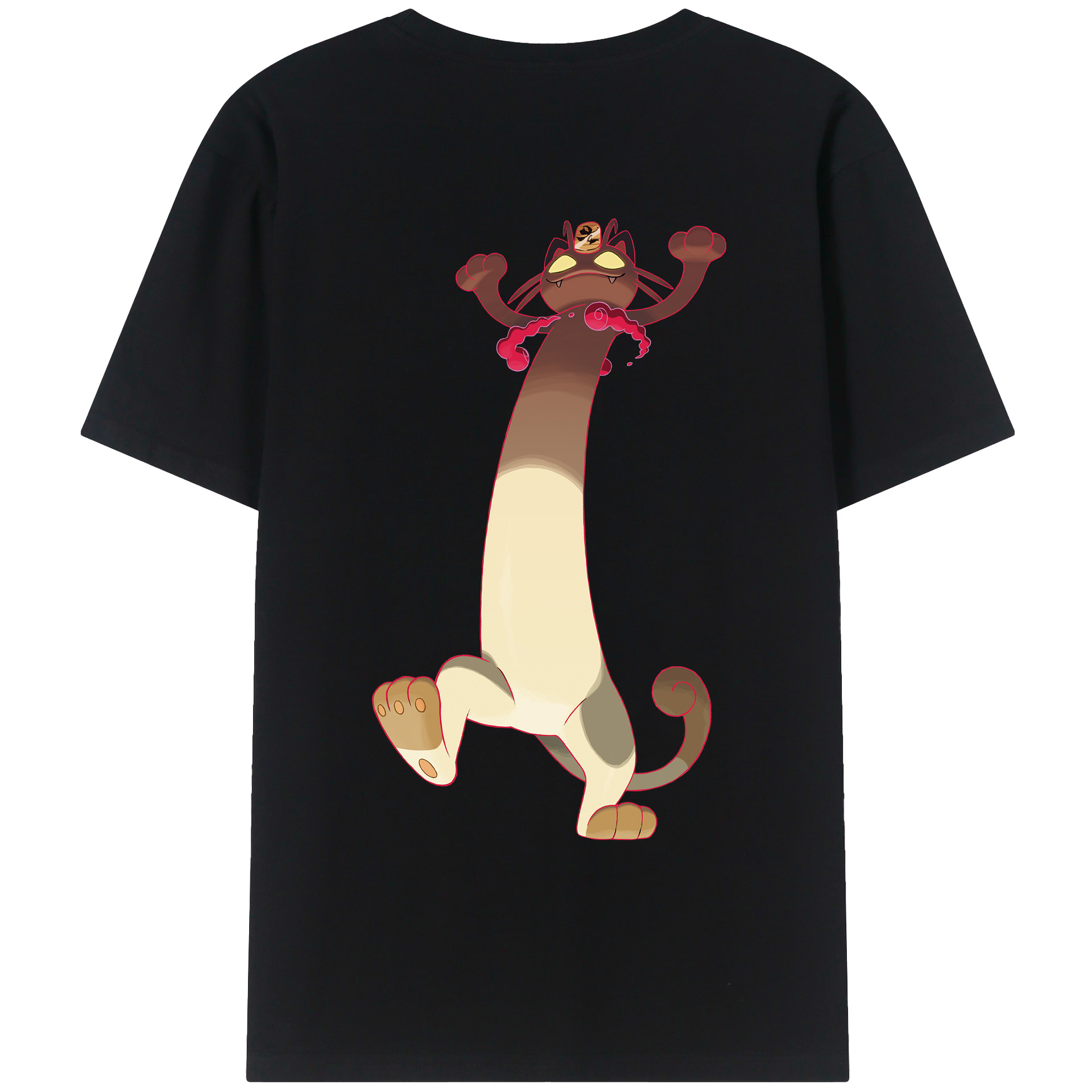 （画像用） ポケットモンスター Pokémon 綿100％ メンズ半袖Tシャツ（バックプリント） 通気性