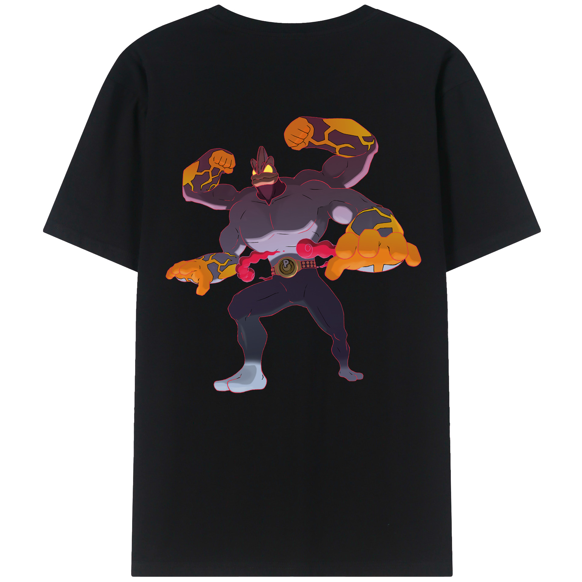 （画像用） ポケットモンスター Pokémon 綿100％ メンズ半袖Tシャツ（バックプリント） 通気性