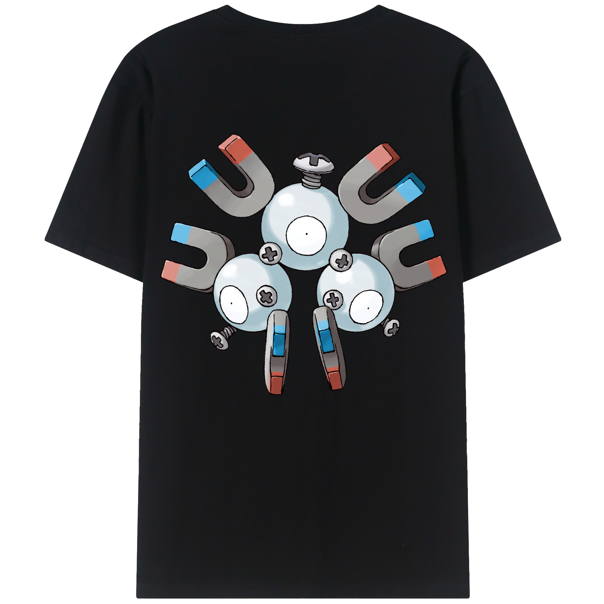 （画像用） ポケットモンスター Pokémon 綿100％ メンズ半袖Tシャツ（バックプリント） 通気性