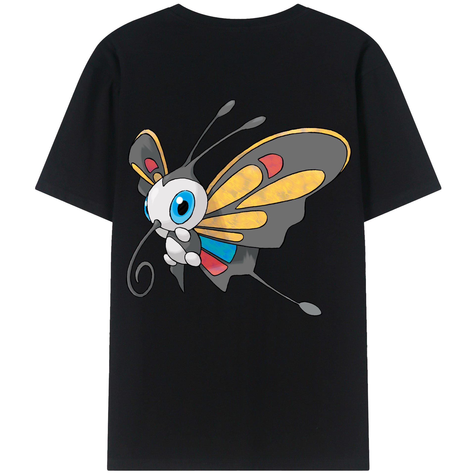 （画像用） ポケットモンスター Pokémon 綿100％ メンズ半袖Tシャツ（バックプリント） 通気性